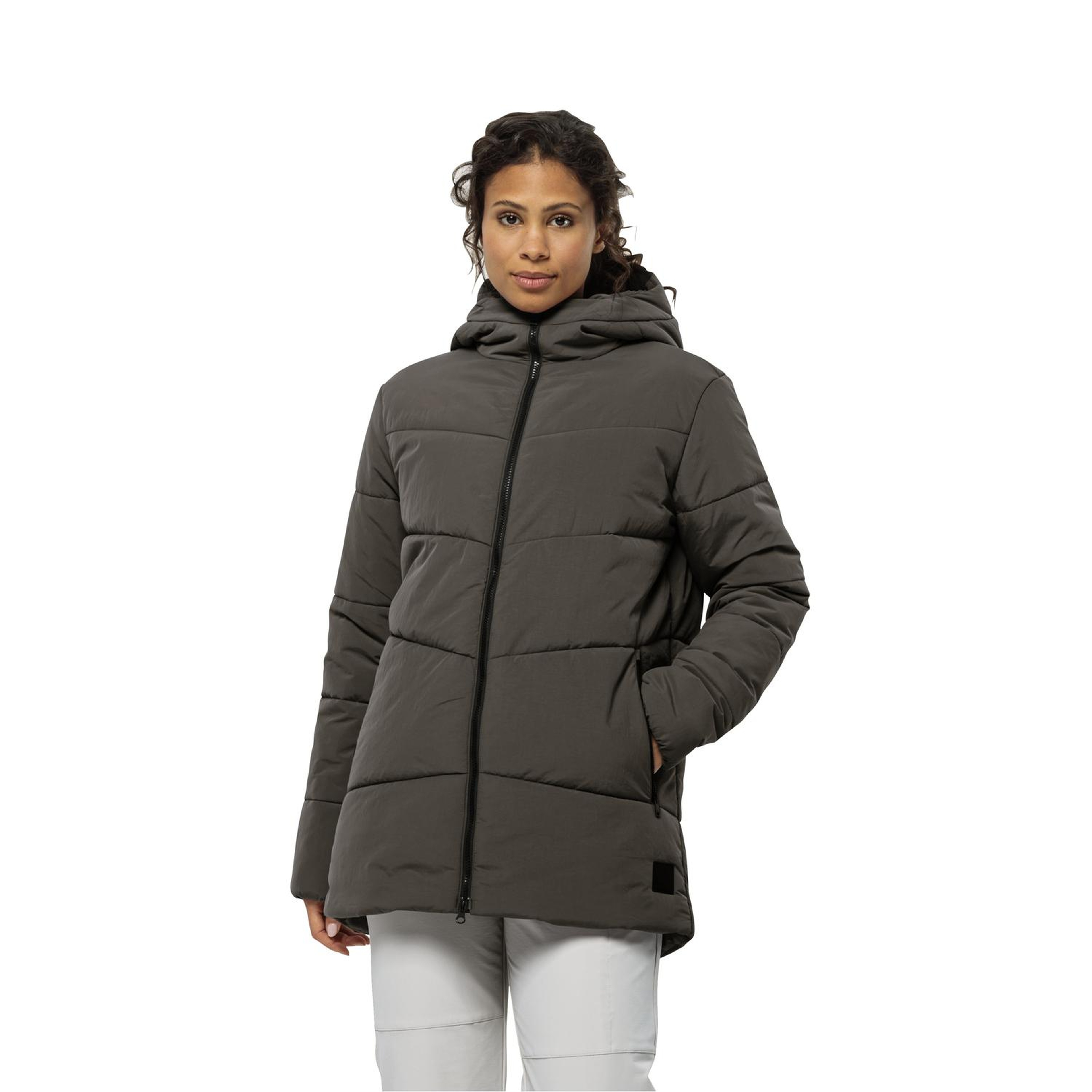 Jack Wolfskin Karolinger Long Kadın Kahverengi Outdoor Ceketi