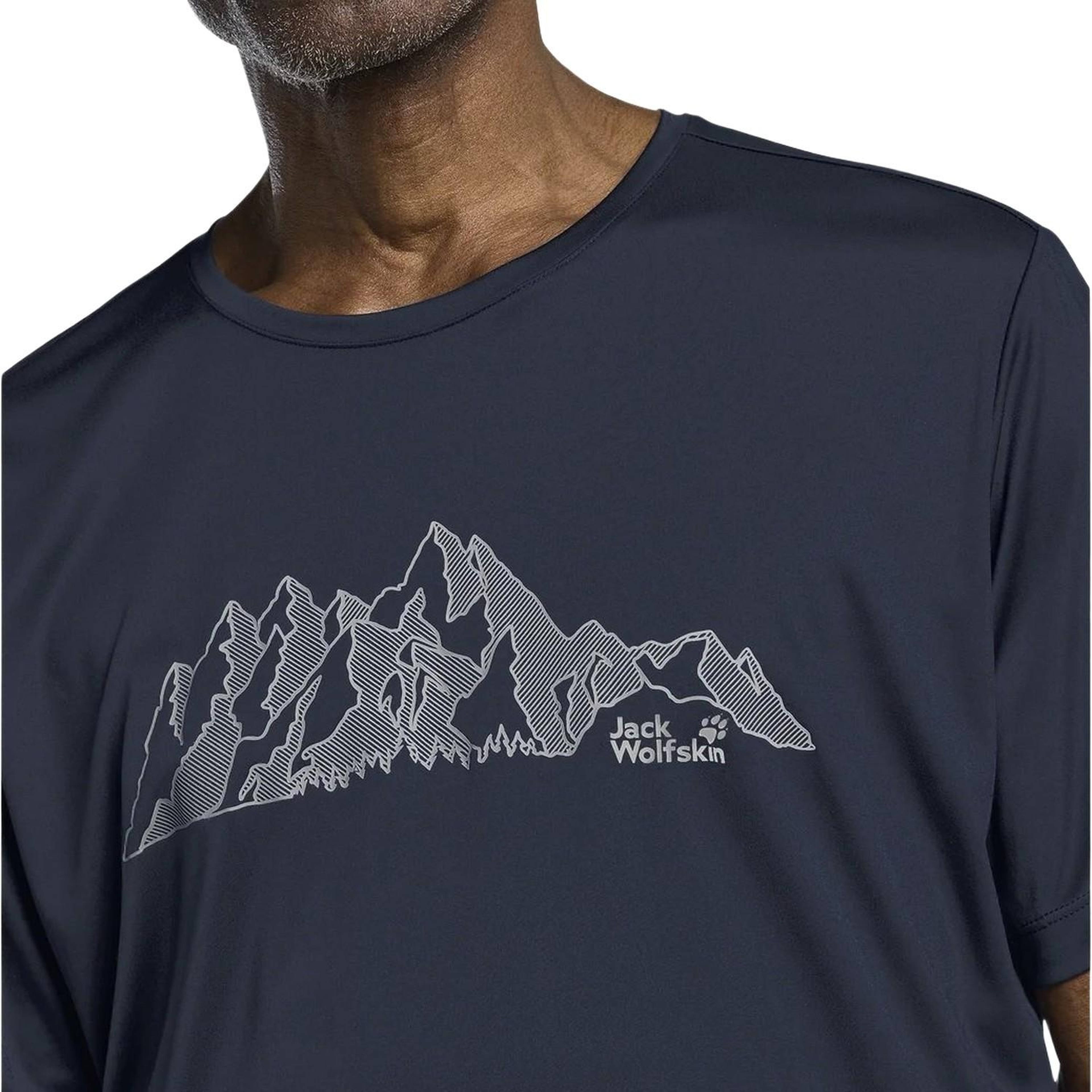 Jack Wolfskin Peak Graphic Erkek Mavi Tişört