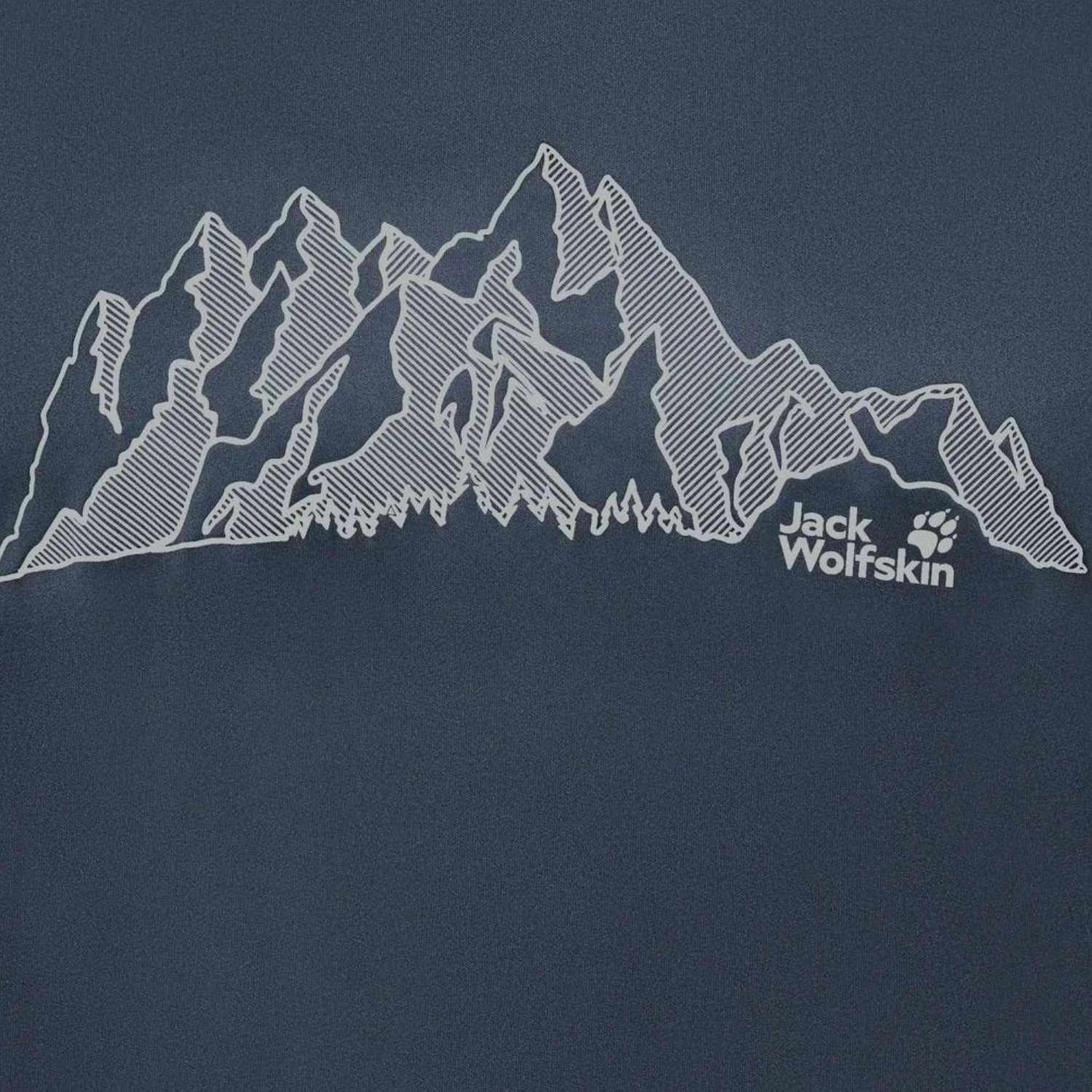 Jack Wolfskin Peak Graphic Erkek Mavi Tişört