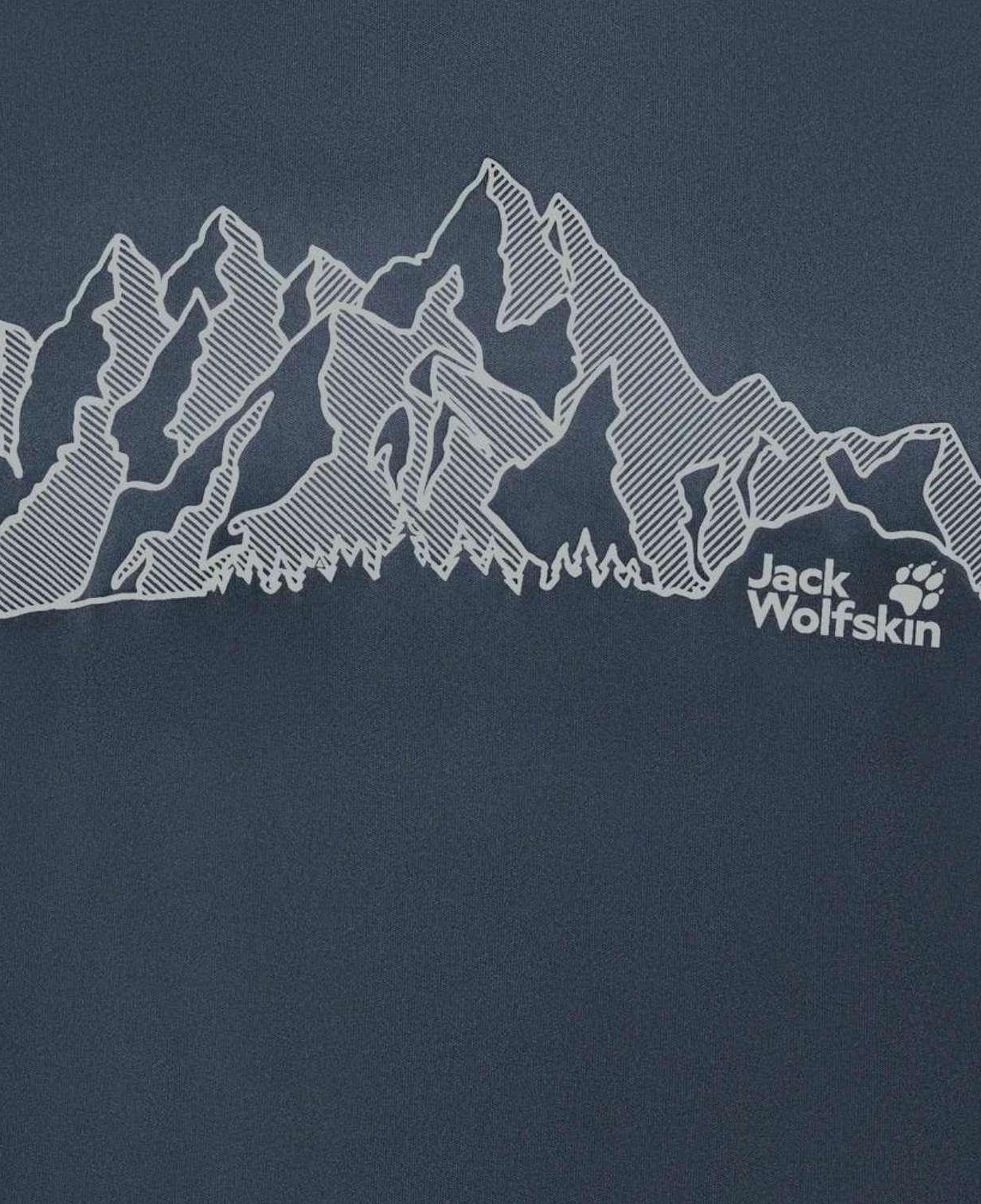 Jack Wolfskin Peak Graphic Erkek Mavi Tişört