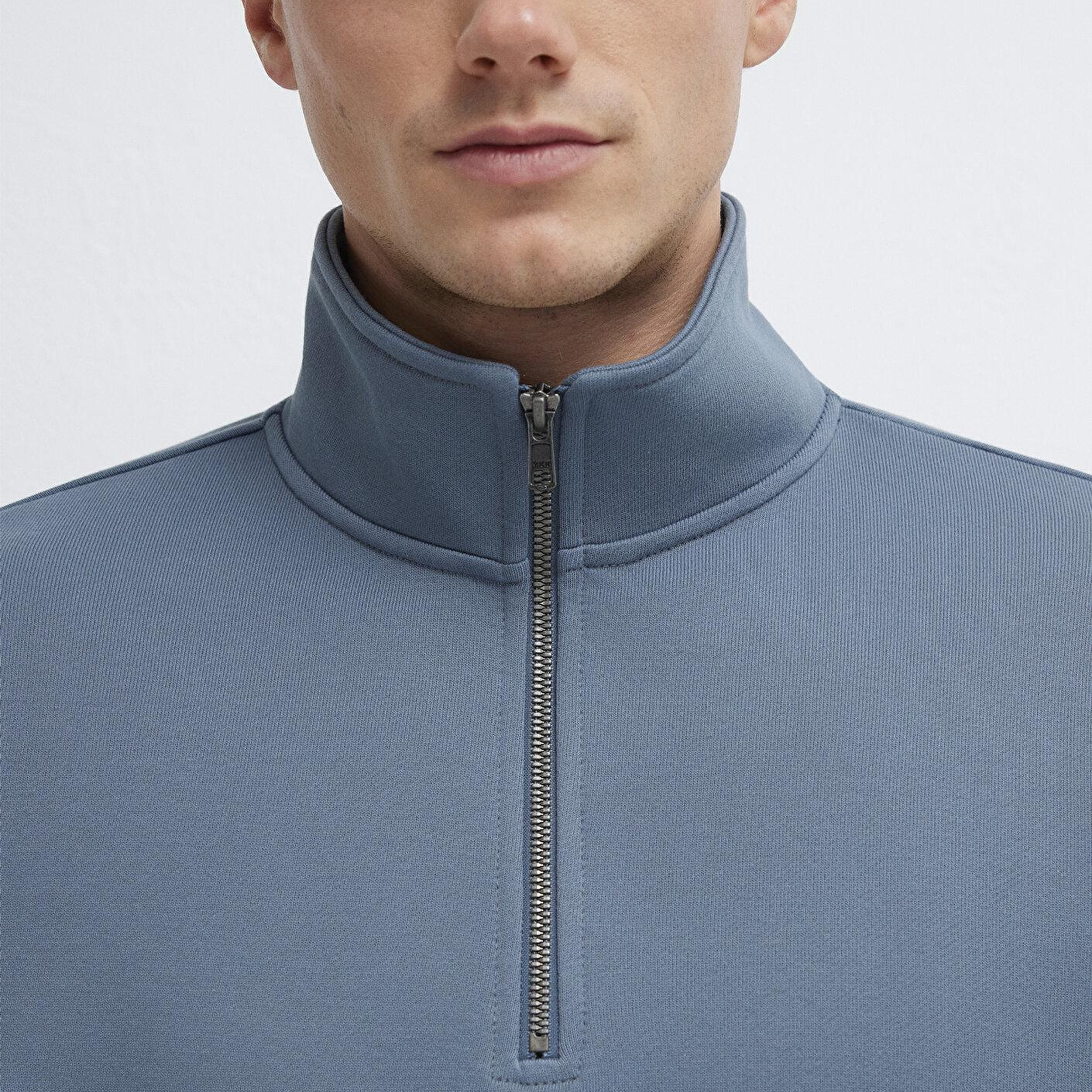 Mavi Yarı Fermuarlı Mavi Basic Sweatshirt 0S10419-80889