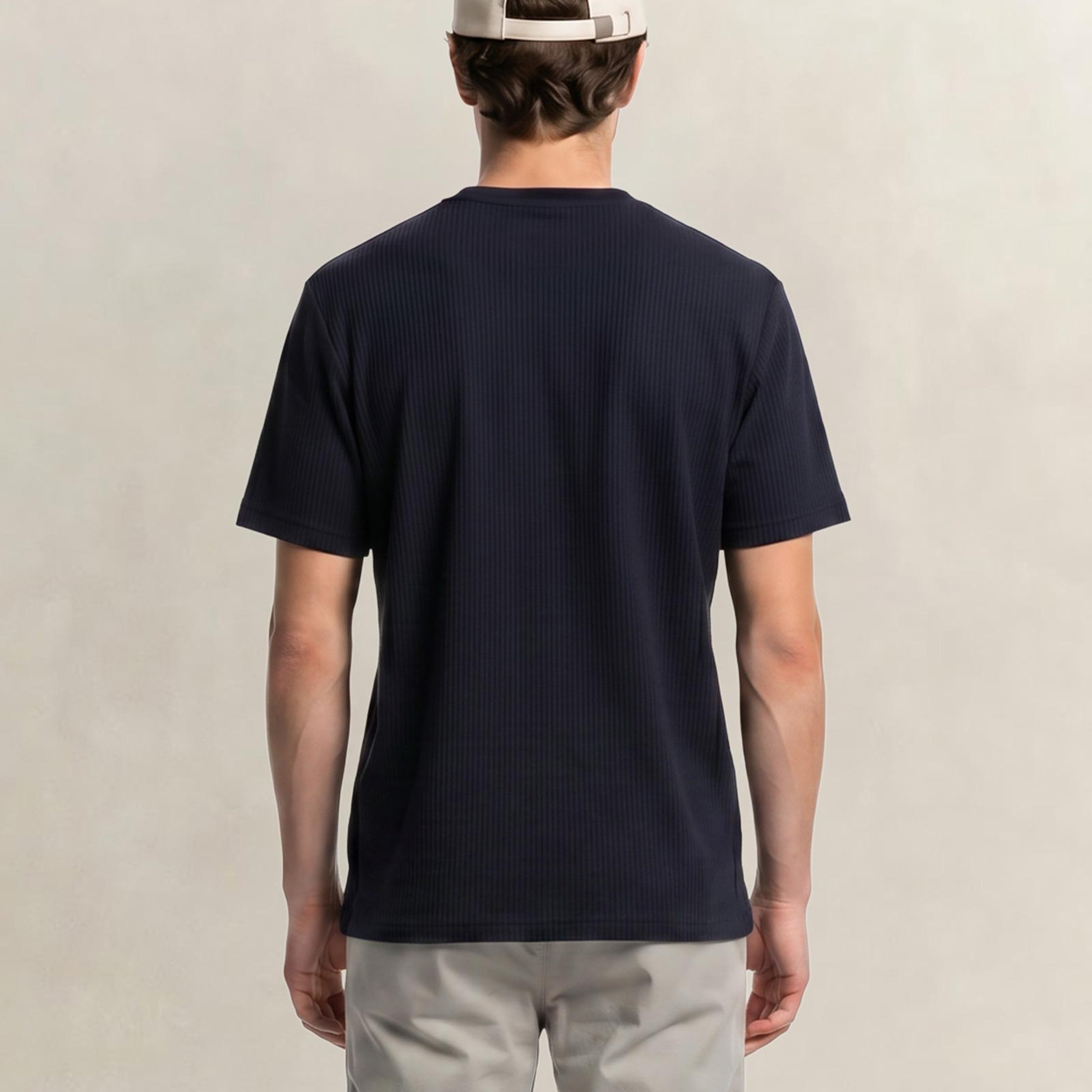 GANT Erkek Lacivert Bisiklet Yaka Regular Fit Logolu T-Shirt