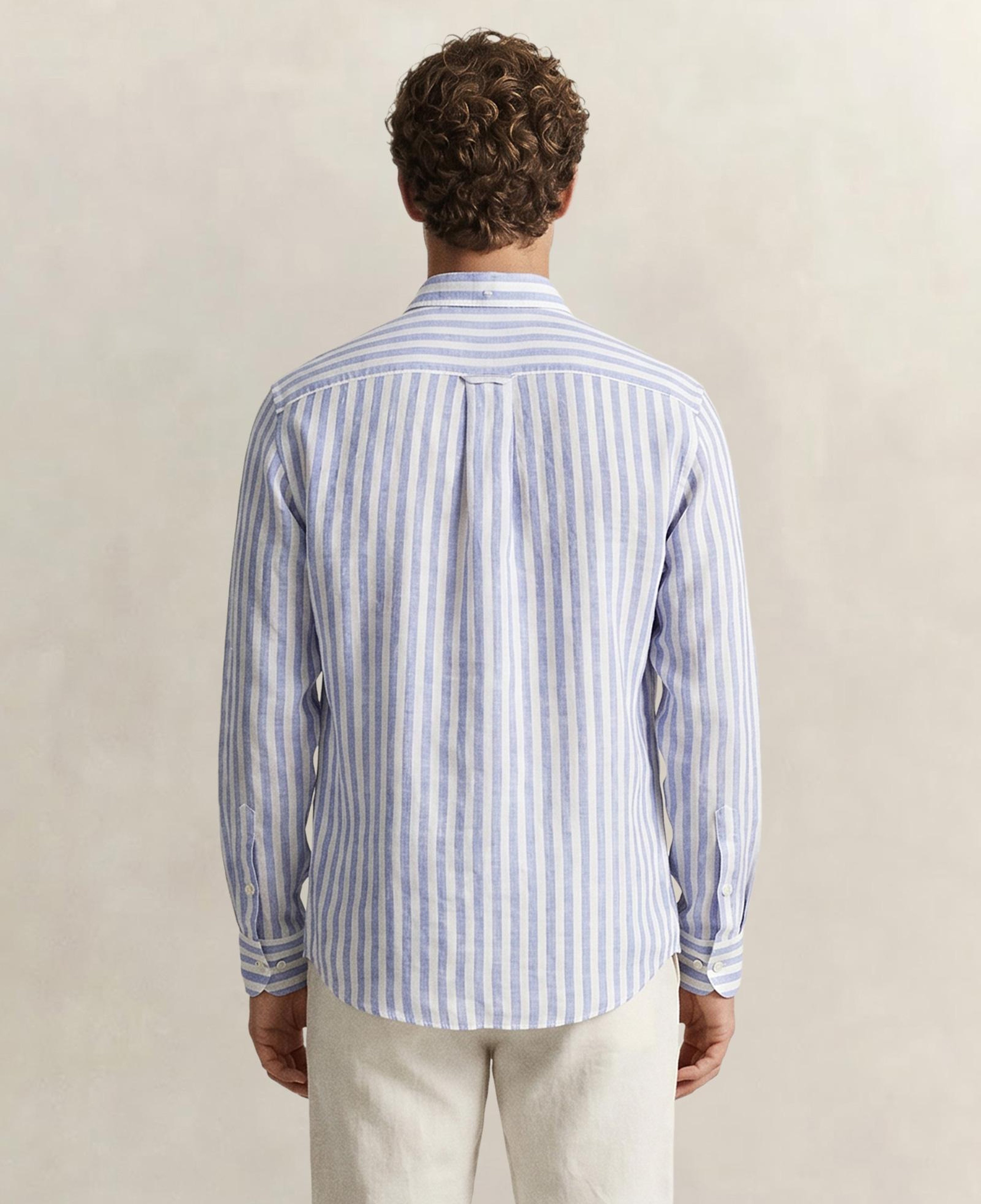 GANT Erkek Mavi Regular Fit Çizgili Logolu Gömlek
