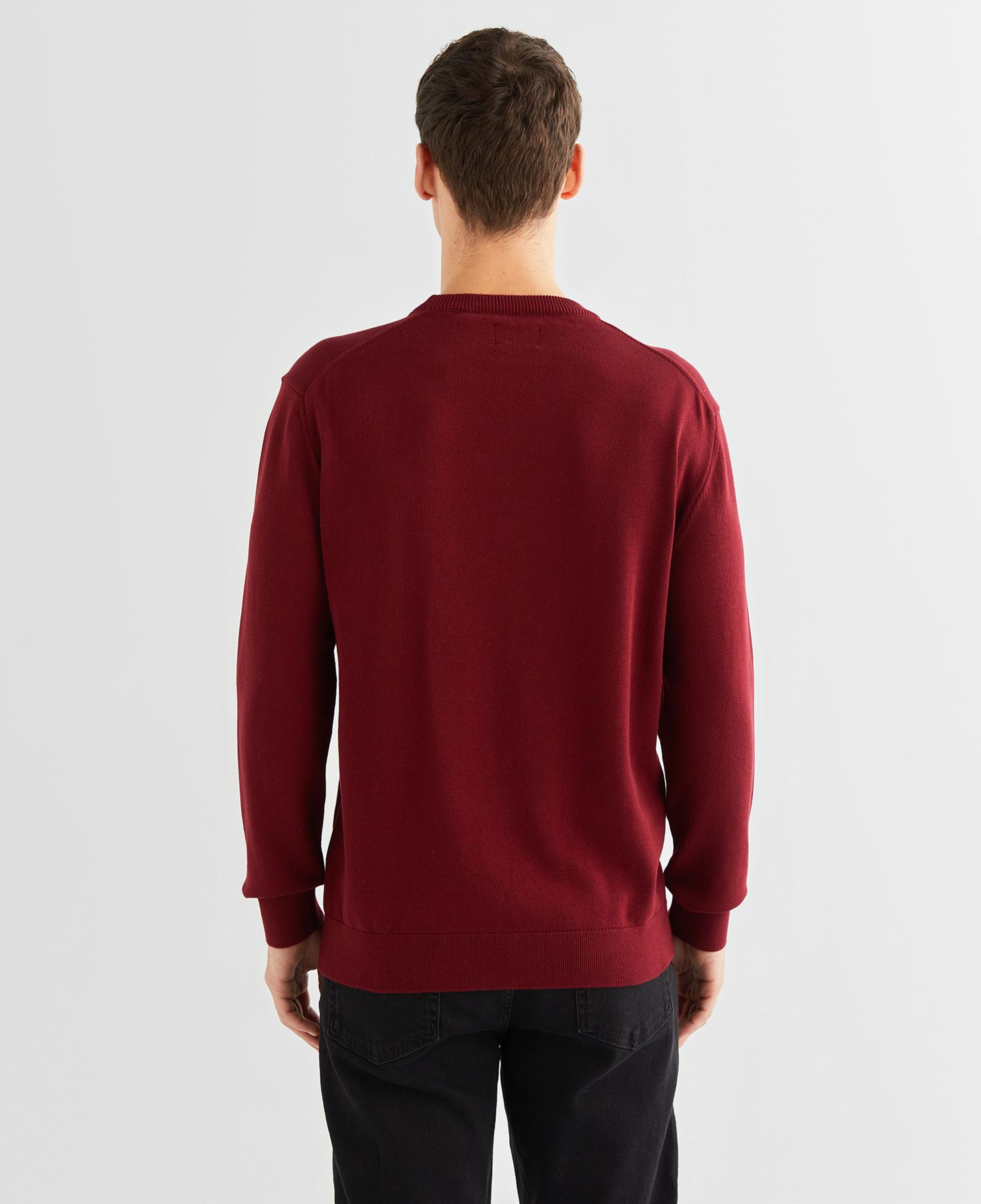 GANT Erkek Bordo Regular Fit Bisiklet Yaka Kazak
