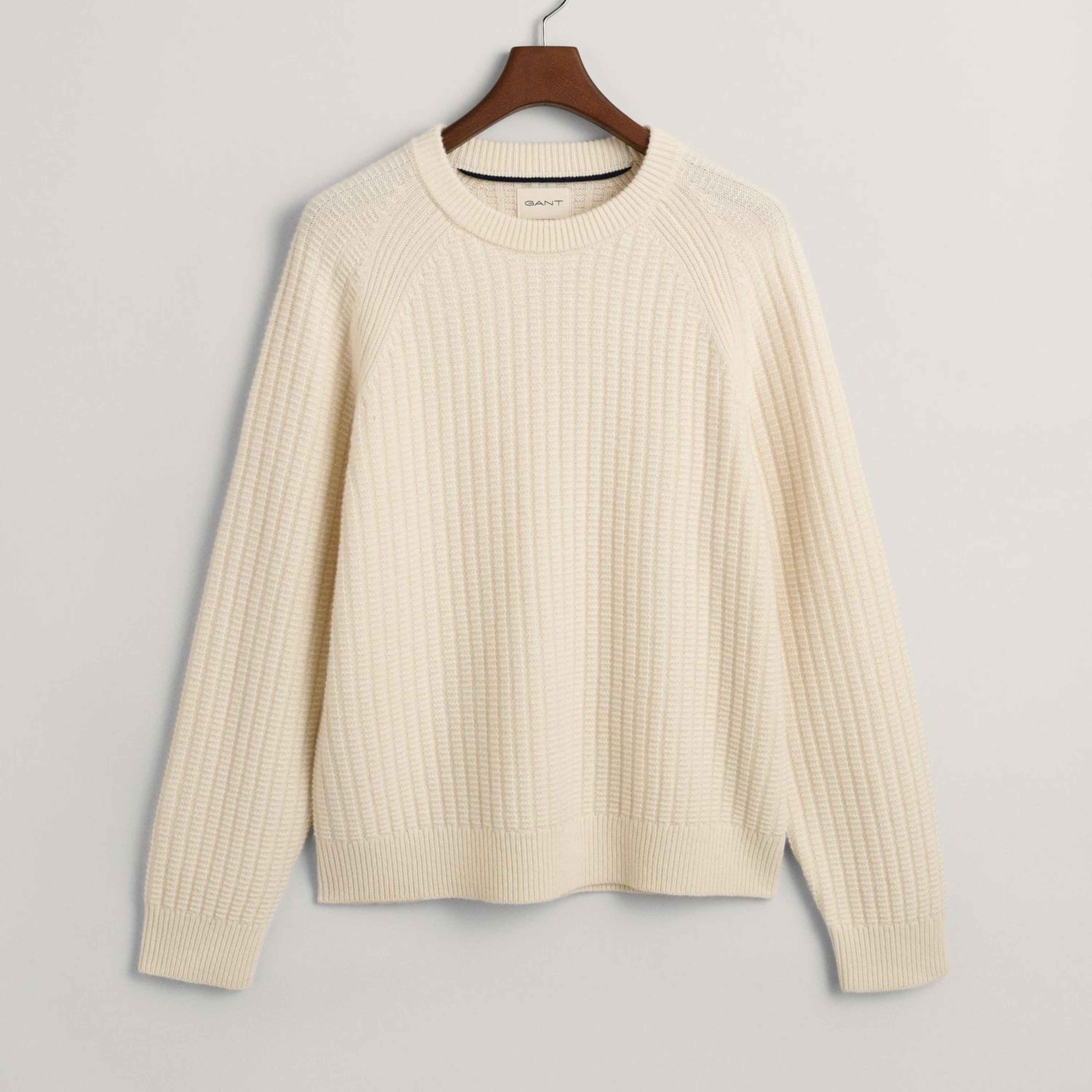GANT Erkek Krem Relaxed Fit Bisiklet Yaka Kazak