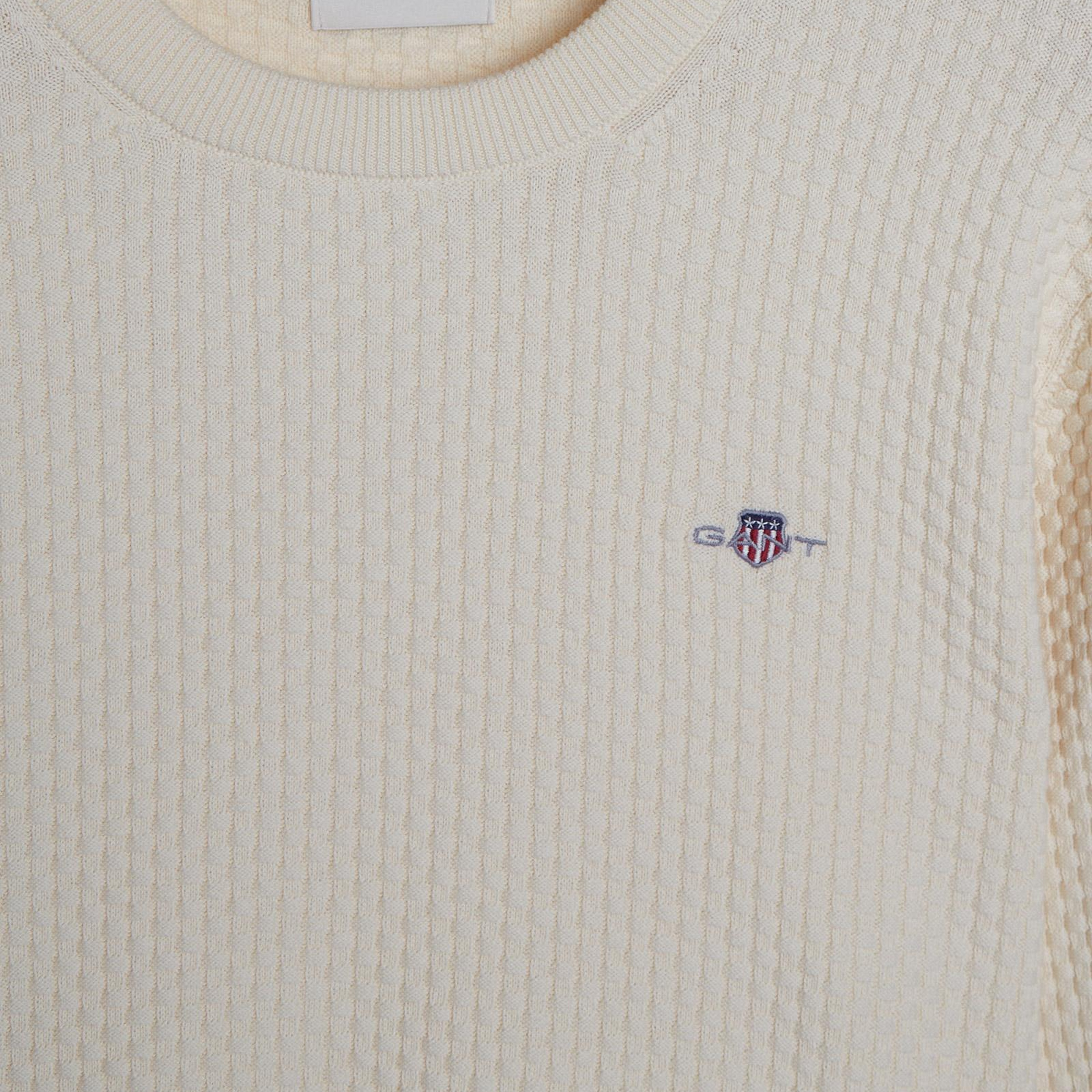 GANT Erkek Krem Regular Fit Bisiklet Yaka Kazak