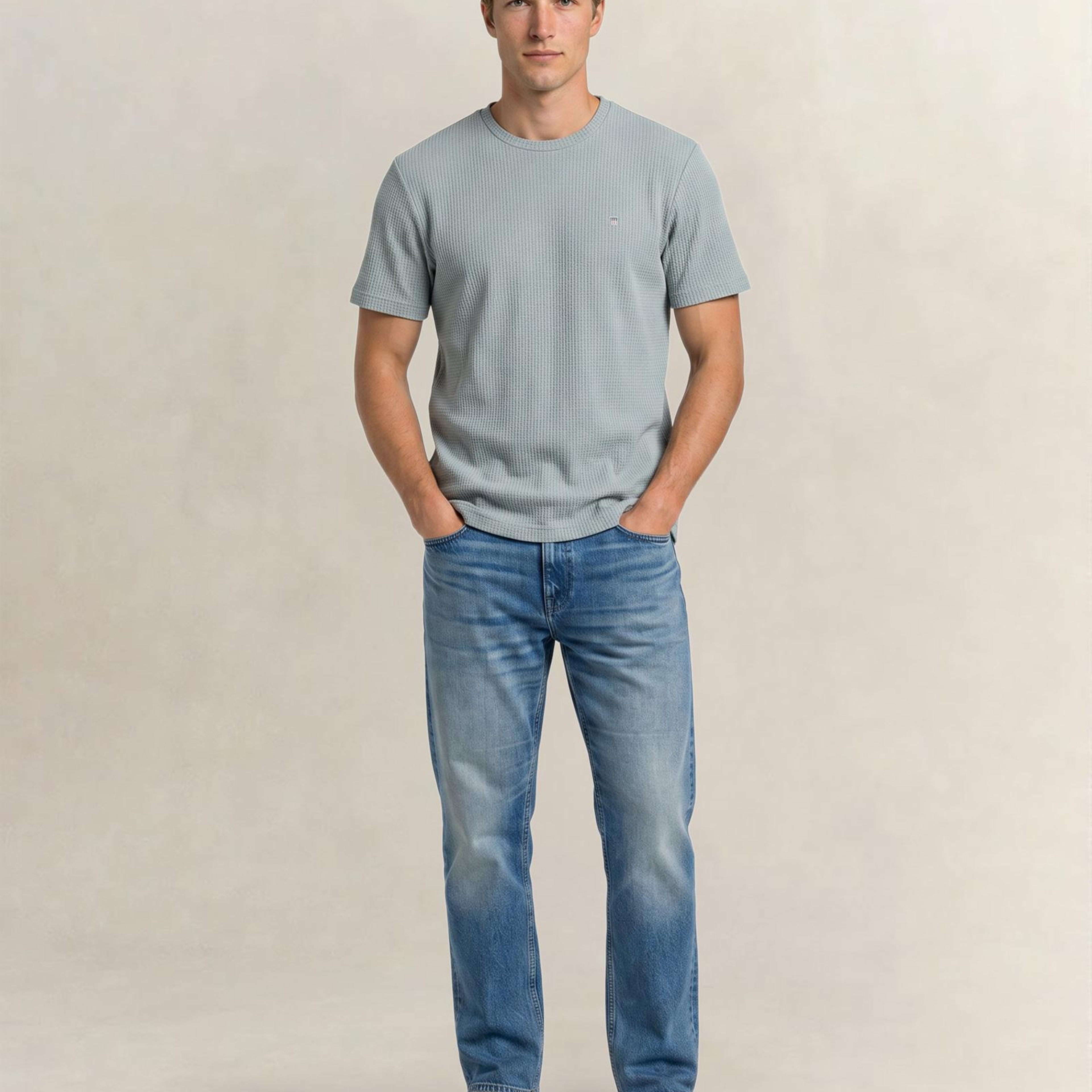 GANT Erkek Yeşil Bisiklet Yaka Regular Fit Logolu T-Shirt