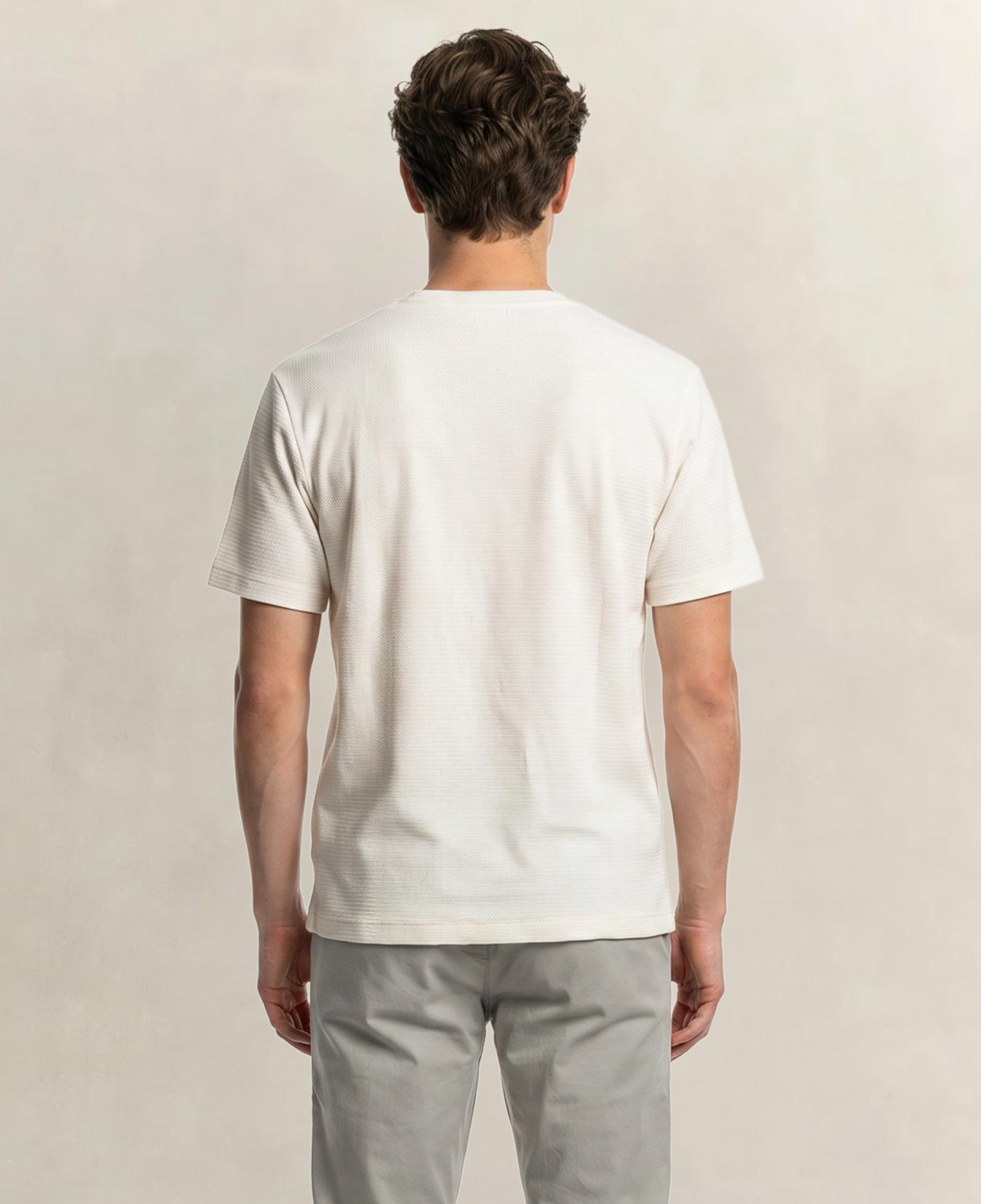 GANT Erkek Beyaz Bisiklet Yaka Regular Fit Logolu T-Shirt