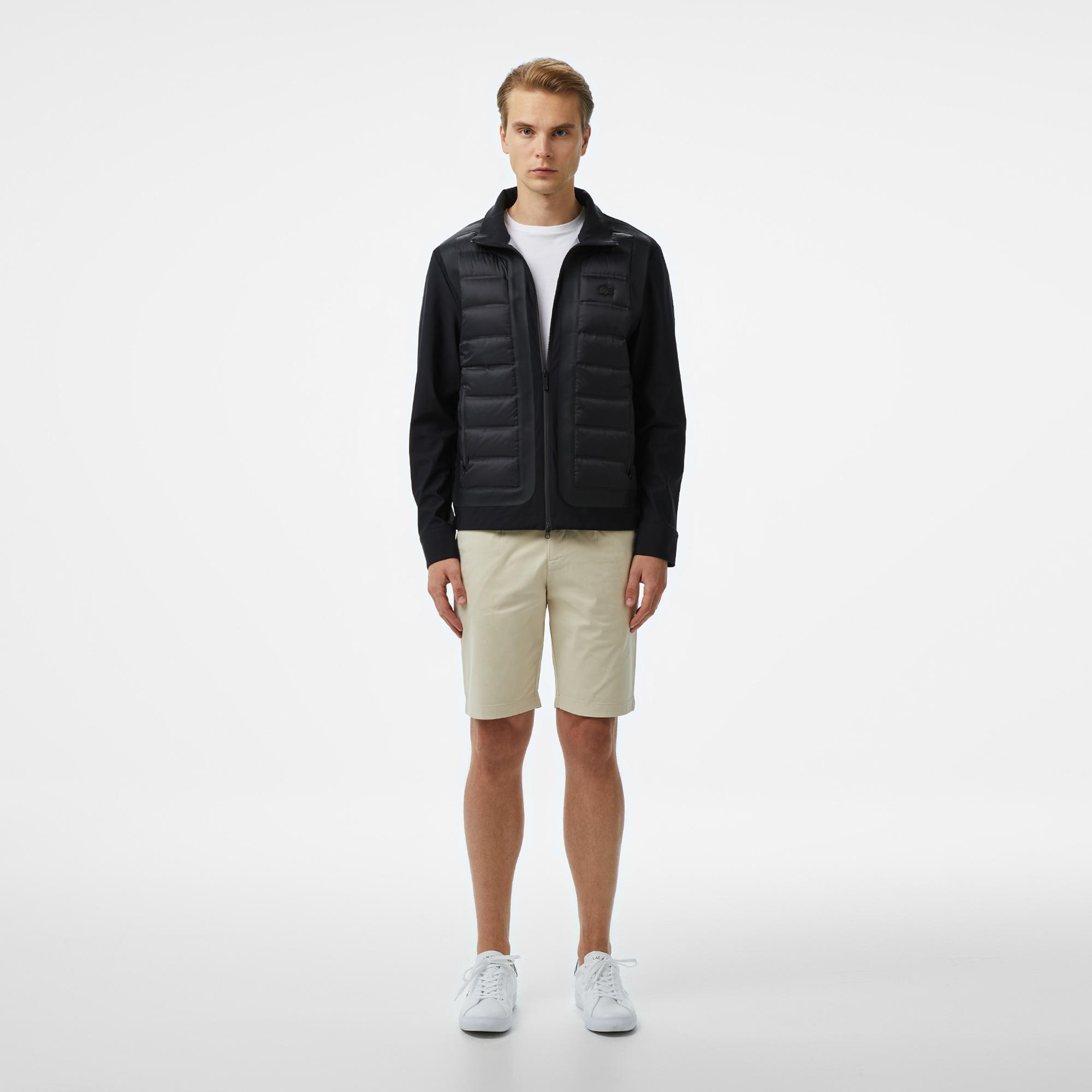 Lacoste Erkek Dik Yaka Kapitone Siyah Mont