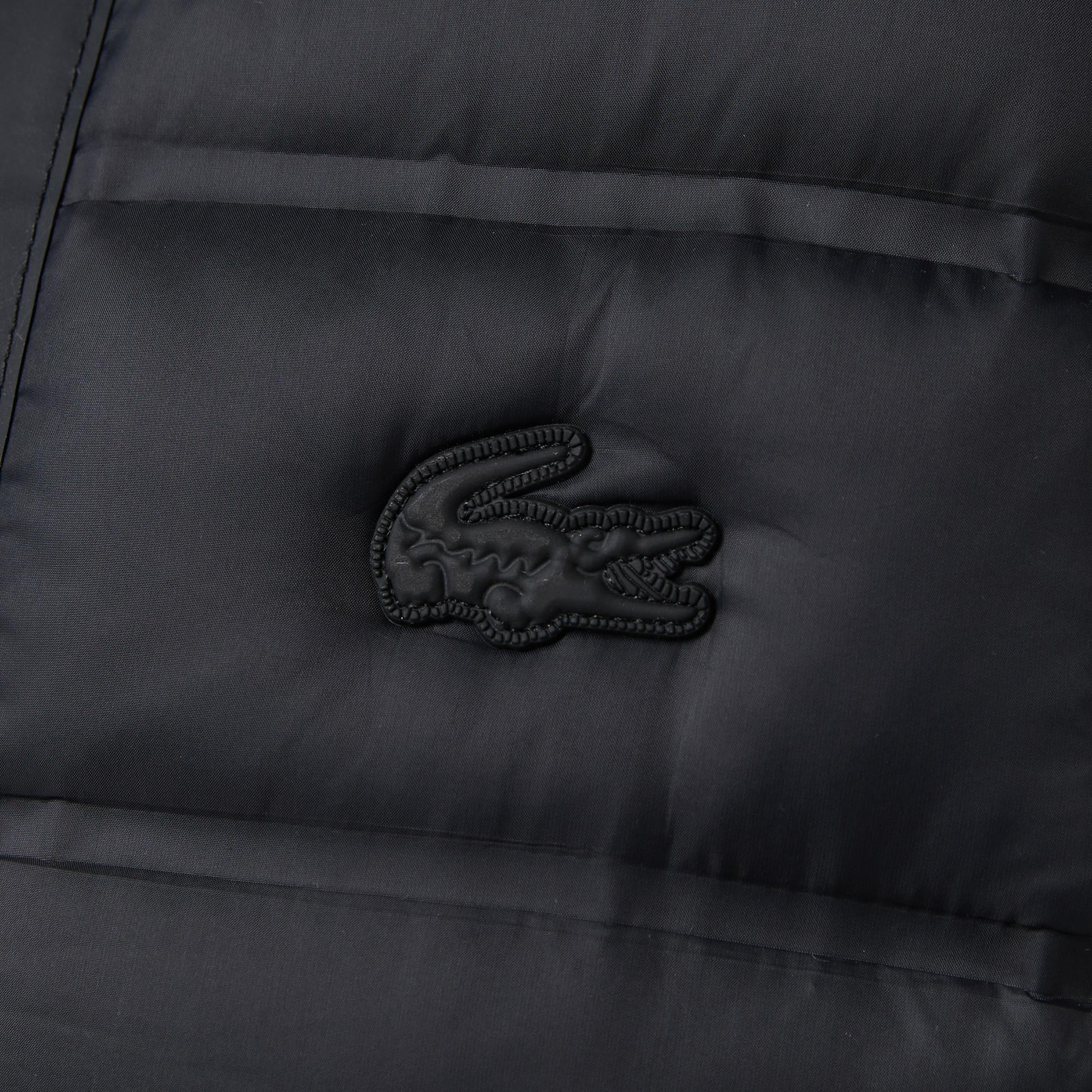 Lacoste Erkek Dik Yaka Kapitone Siyah Mont