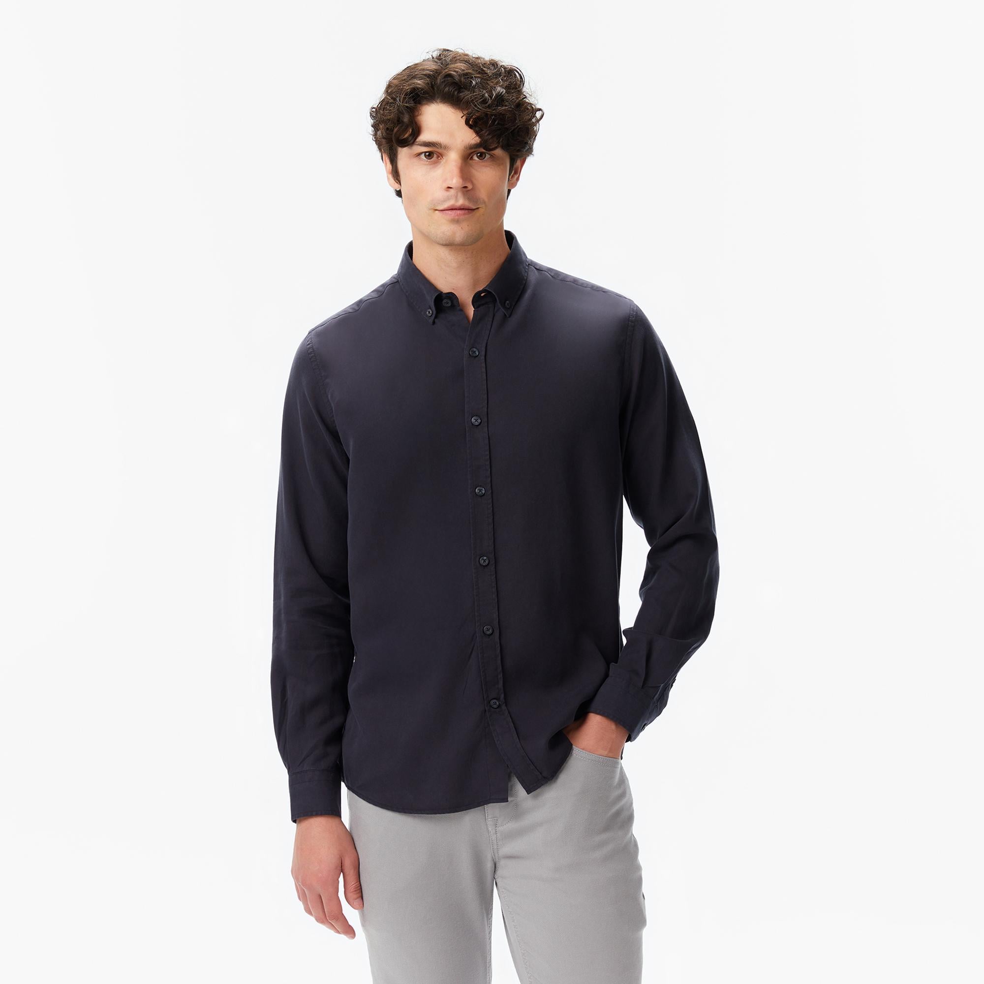 Nautica Erkek Siyah Classic Fit Gömlek