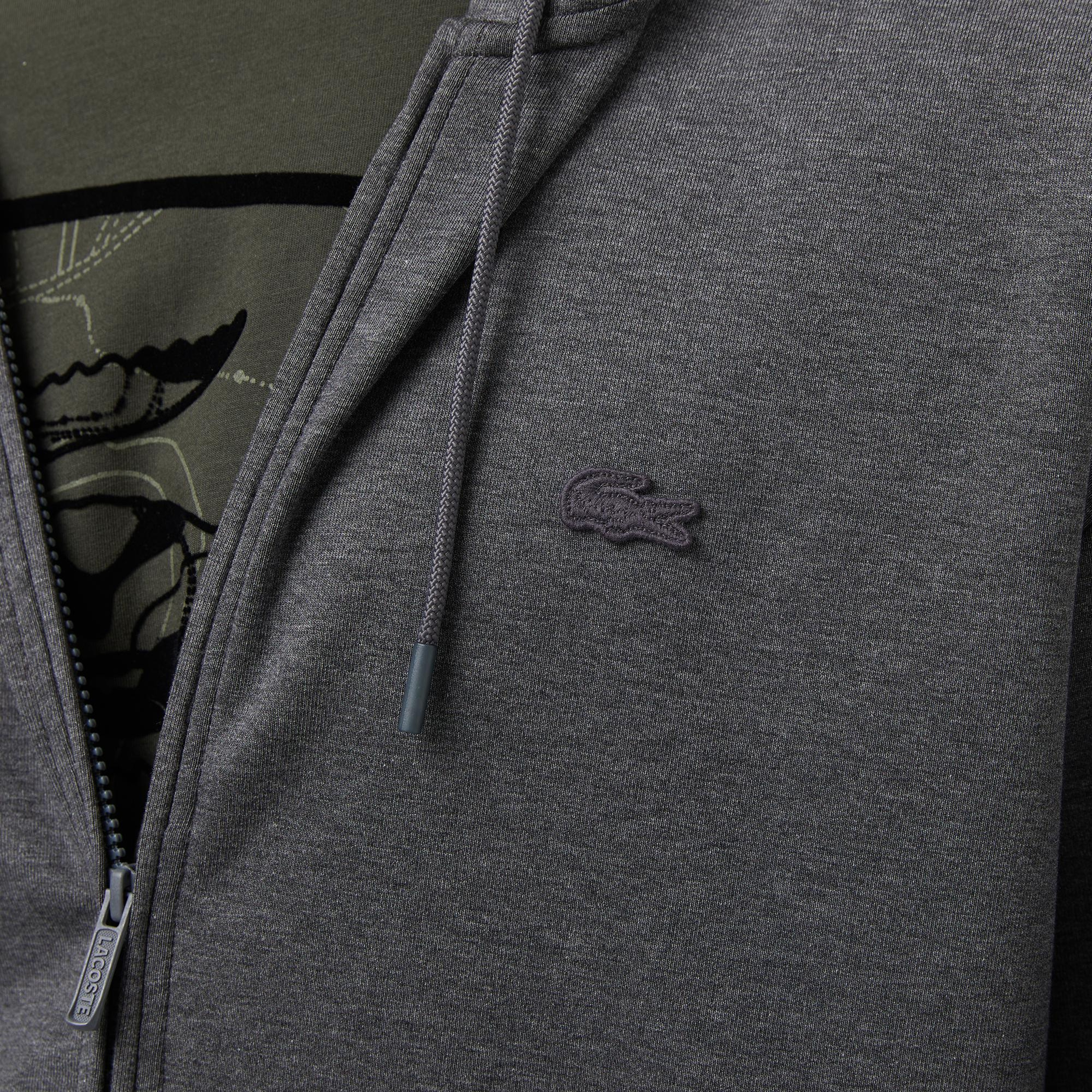Erkek Relaxed Fit Kapüşonlu Gri Sweatshirt