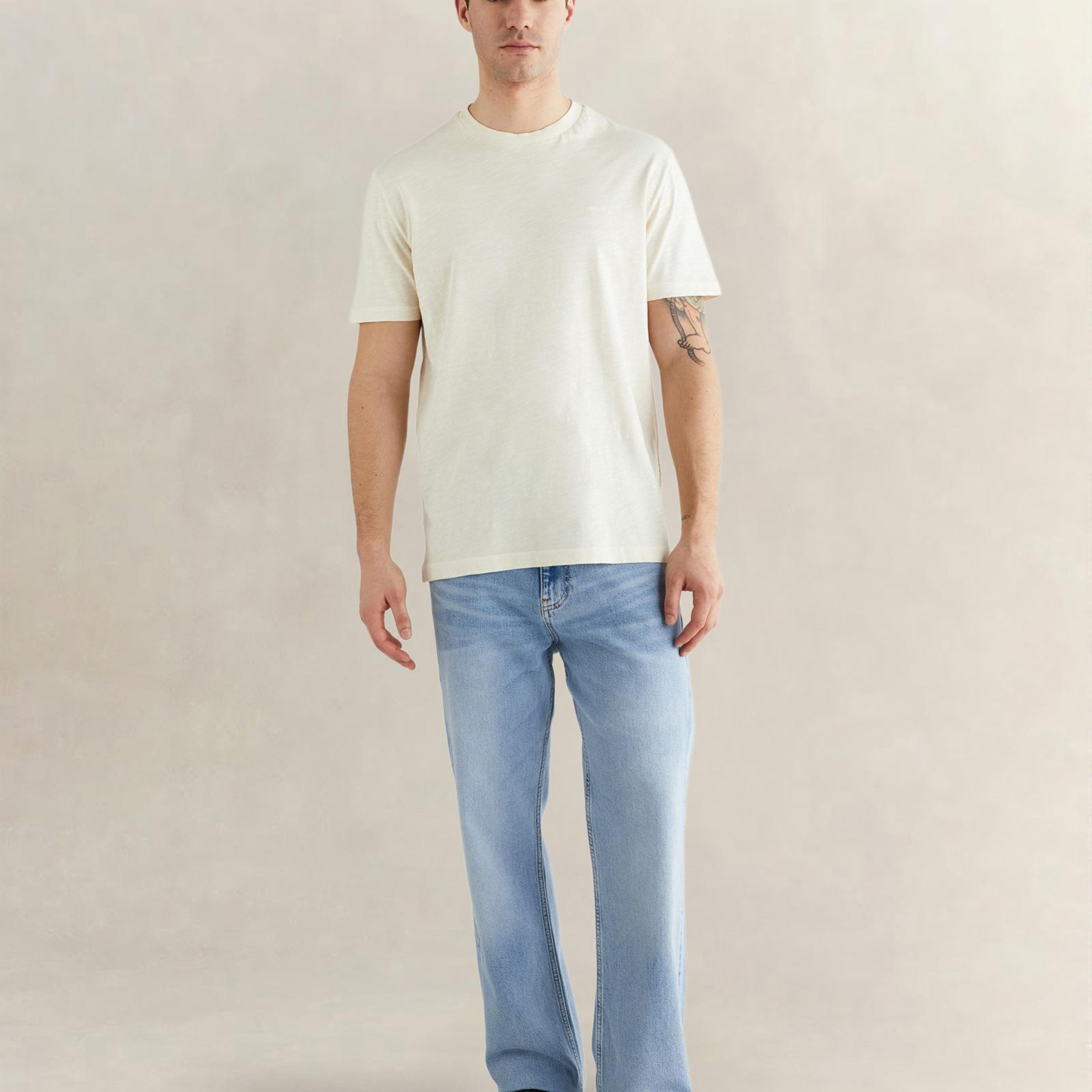 GANT Erkek Bej Kısa Kollu T-Shirt