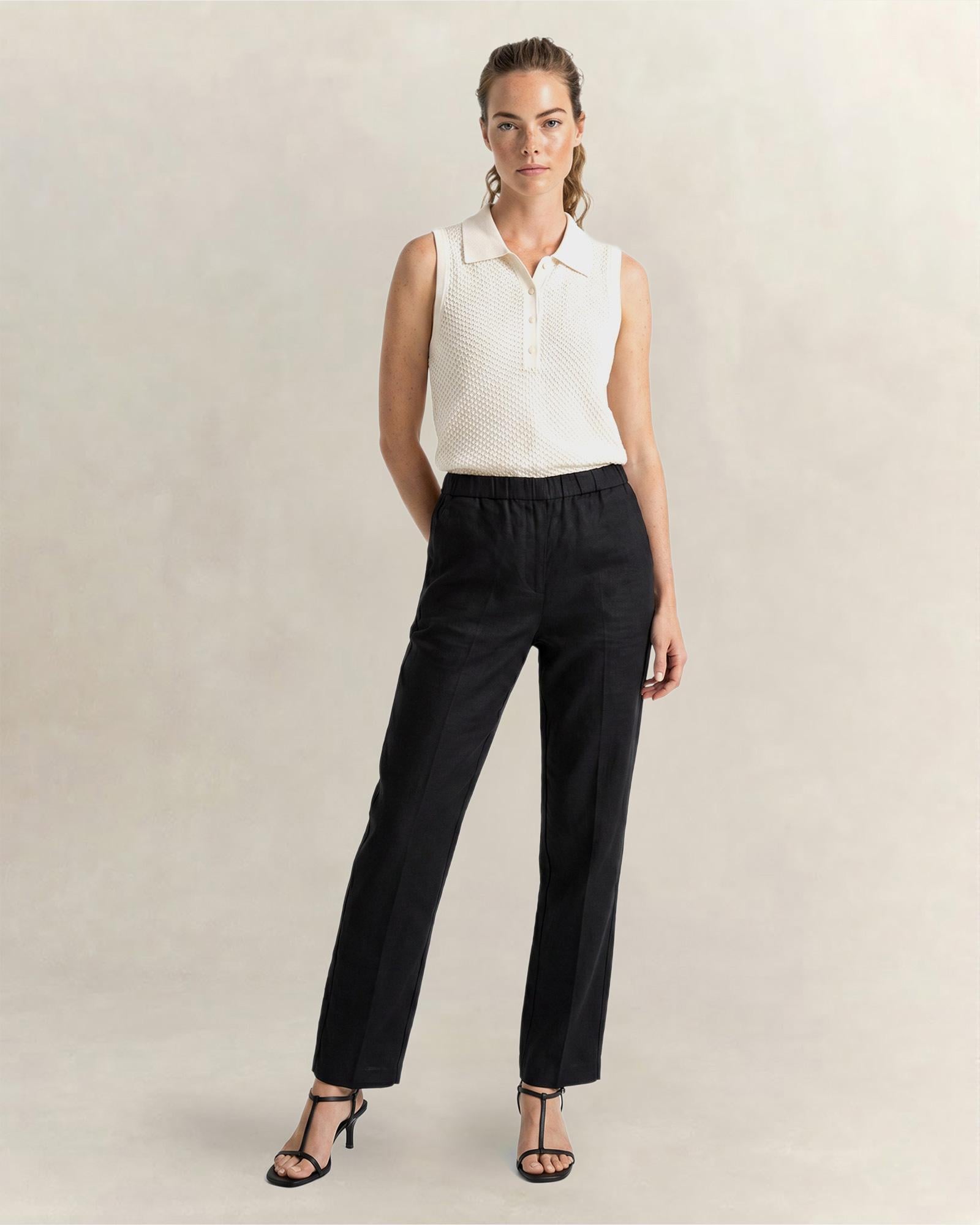 GANT Kadın Siyah Relaxed Fit Pantolon