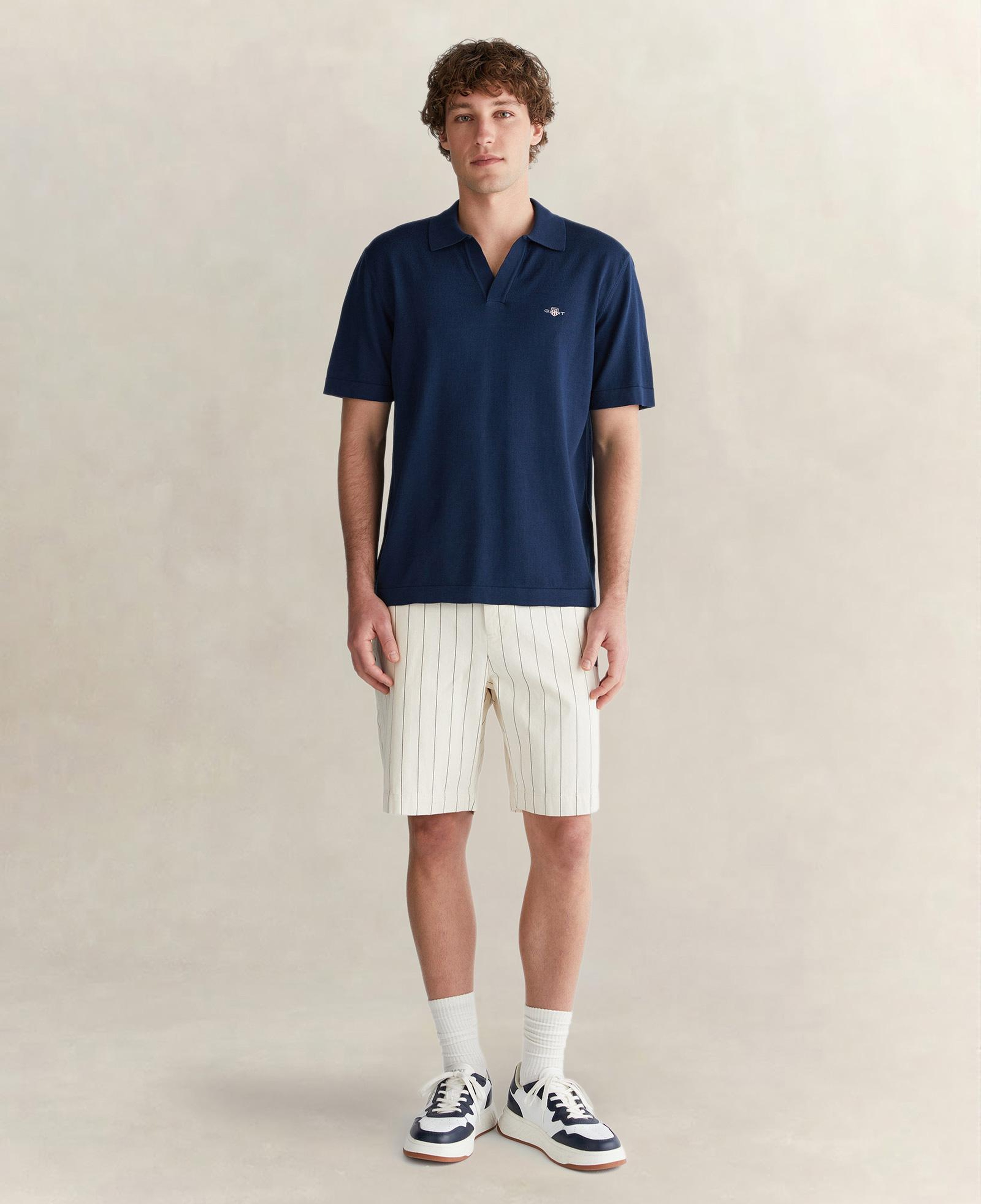 GANT Erkek Lacivert Regular Fit Polo Yaka Kısa Kollu Triko