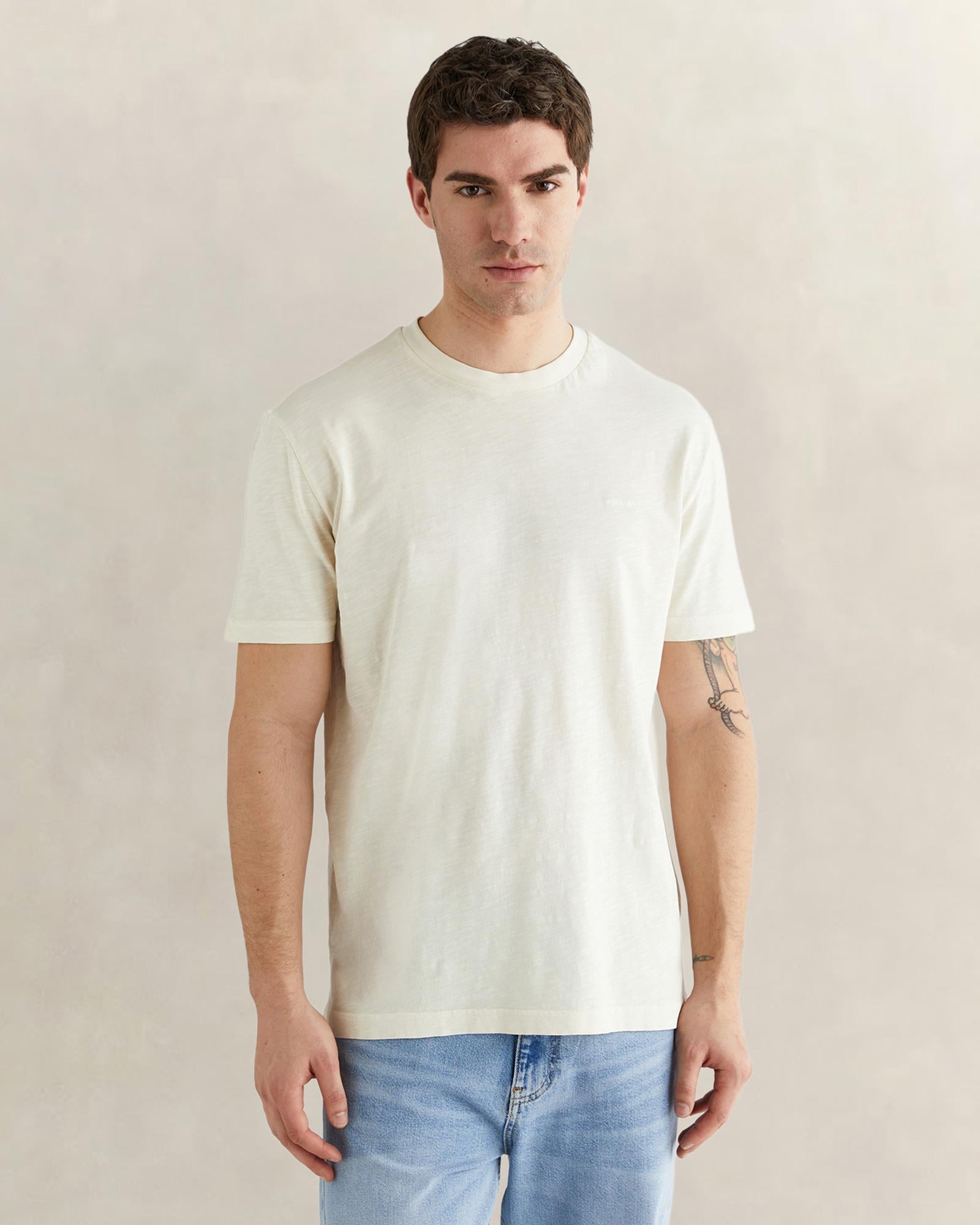 GANT Erkek Bej Kısa Kollu T-Shirt