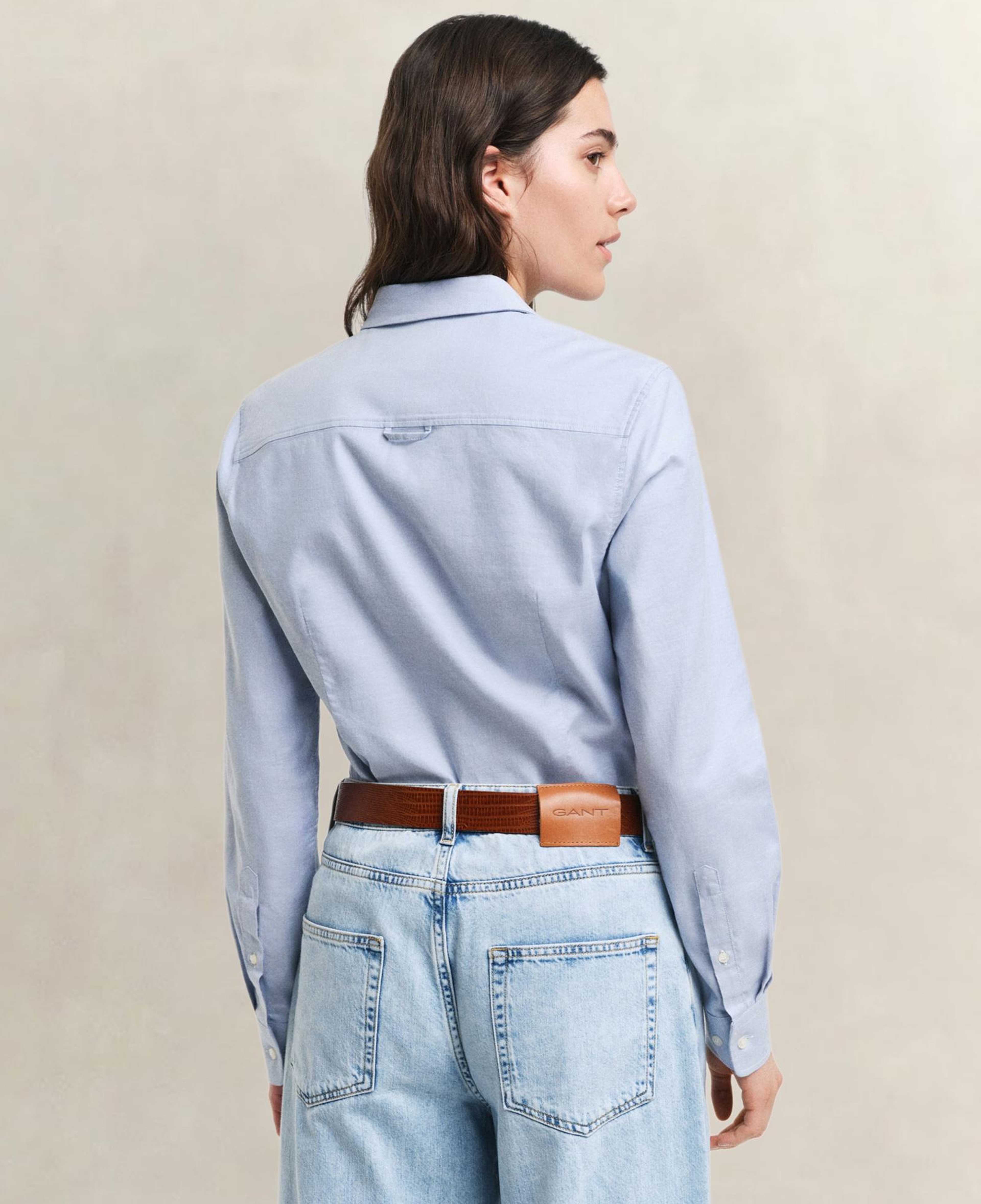 GANT Kadın Mavi Slim Fit Klasik Yaka Oxford Gömlek