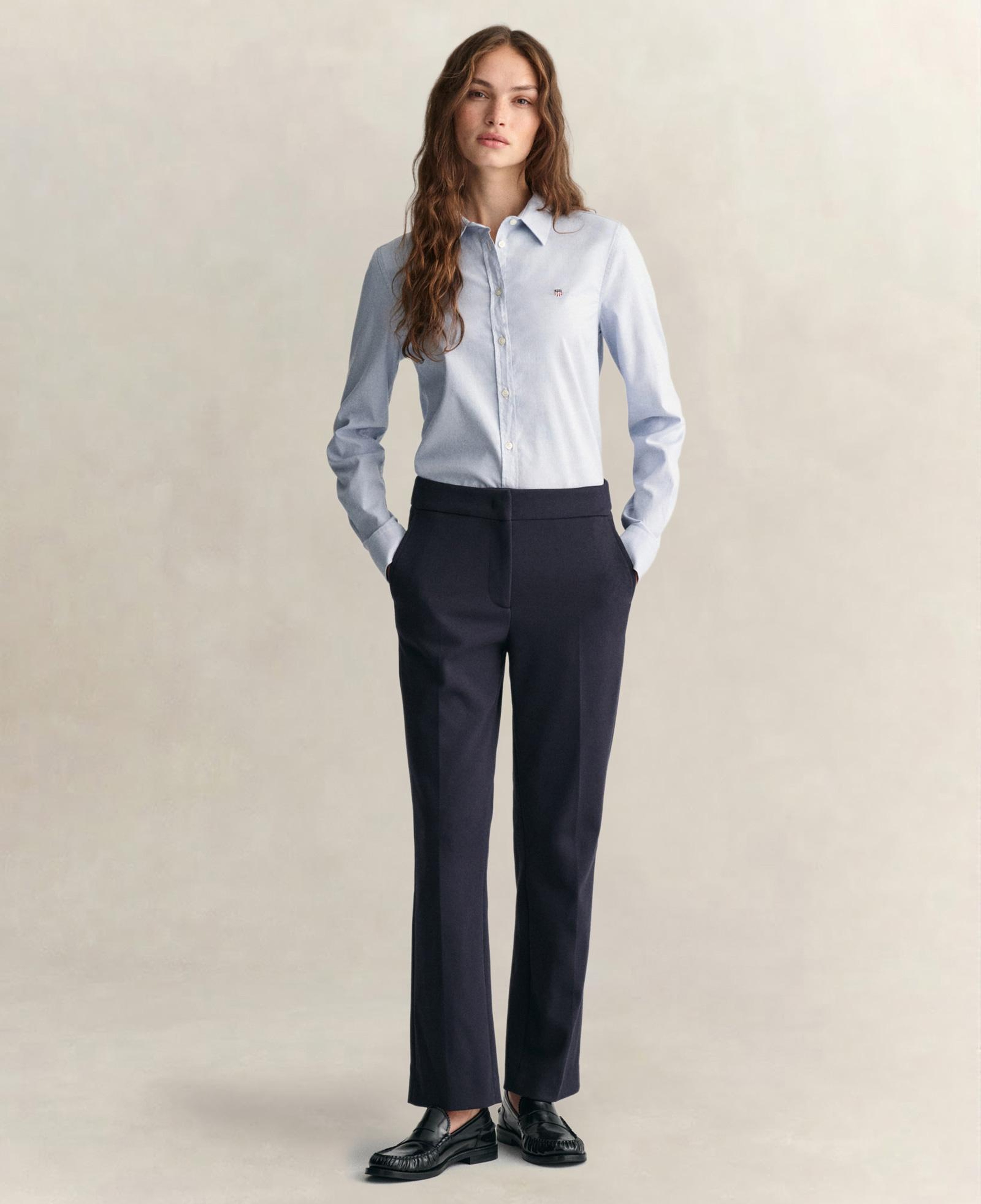 GANT Kadın Mavi Slim Fit Klasik Yaka Oxford Gömlek