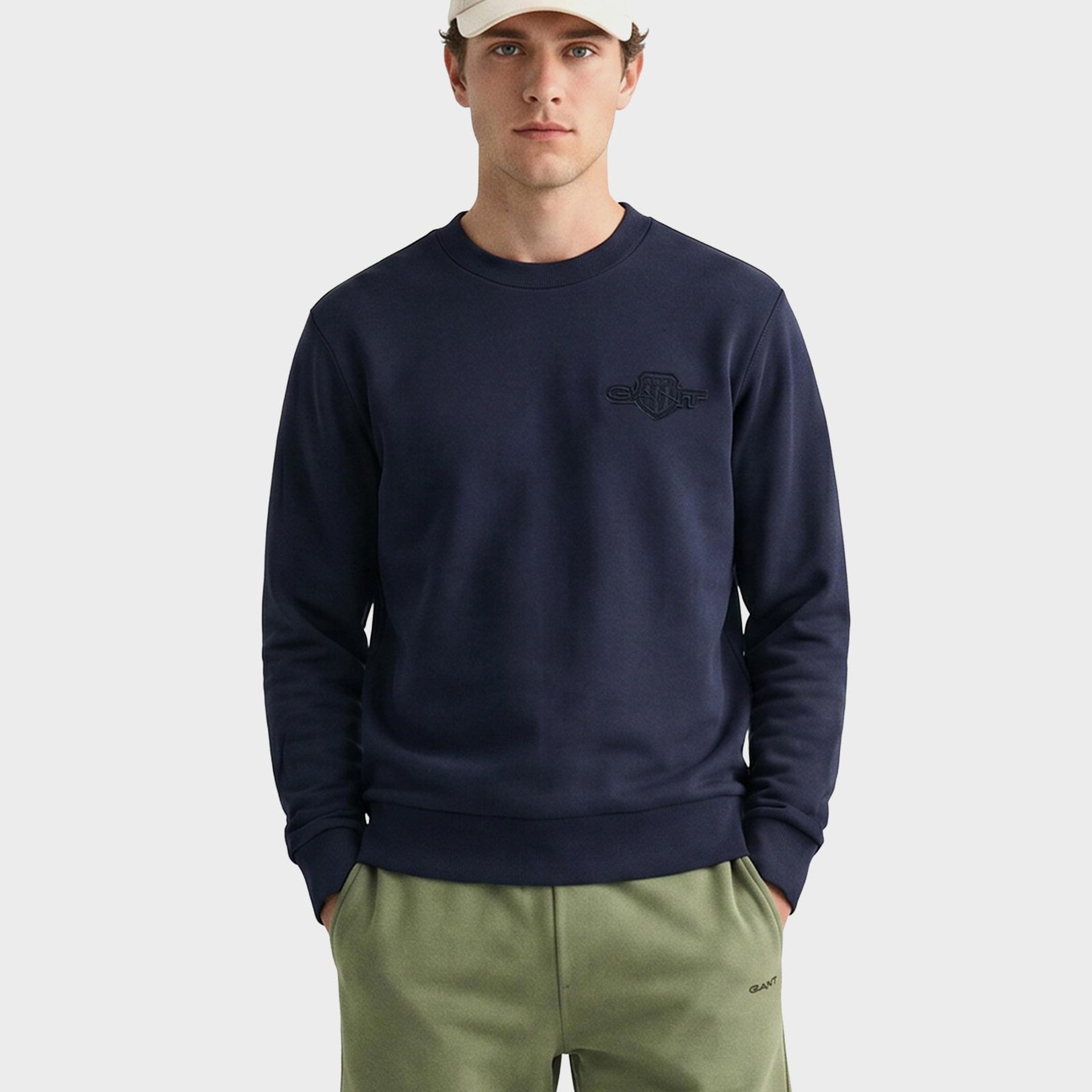 GANT Erkek Lacivert Regular Fit Sweatshirt