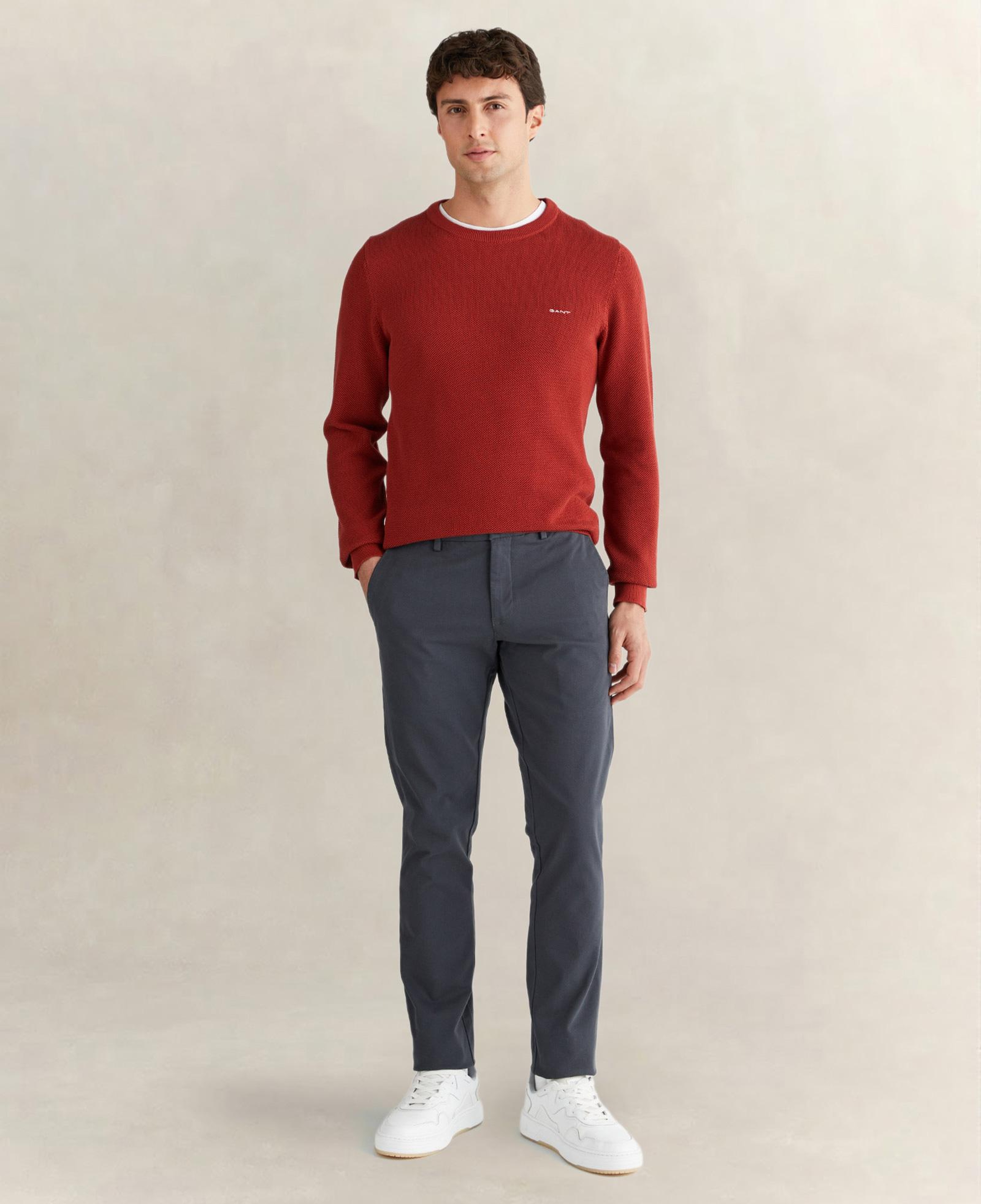 GANT Erkek Kırmızı Regular Fit Bisiklet Yaka Triko