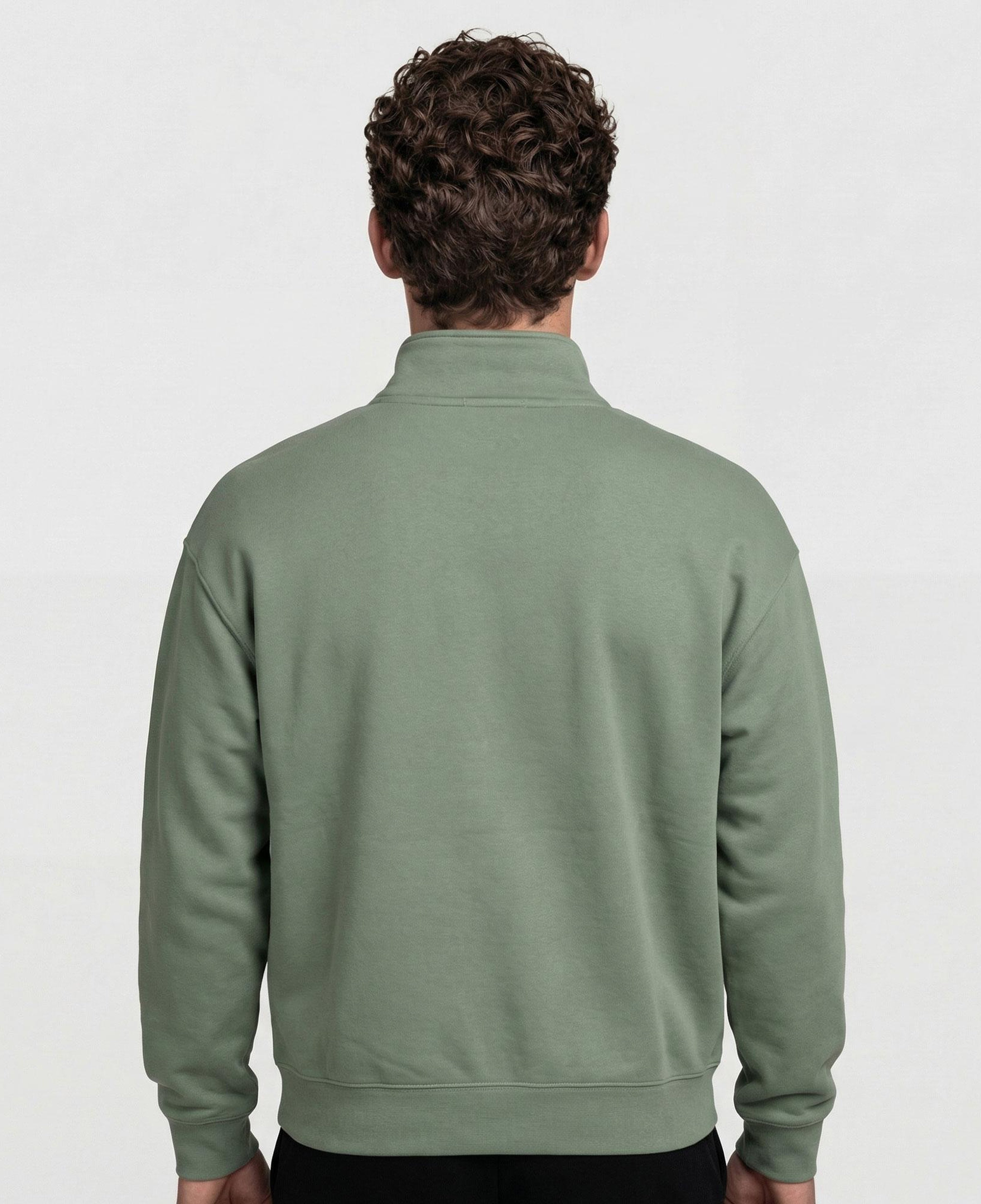 Lacoste Heavy Fleece Zipper Neck Unisex Yeşil Sweatshirt