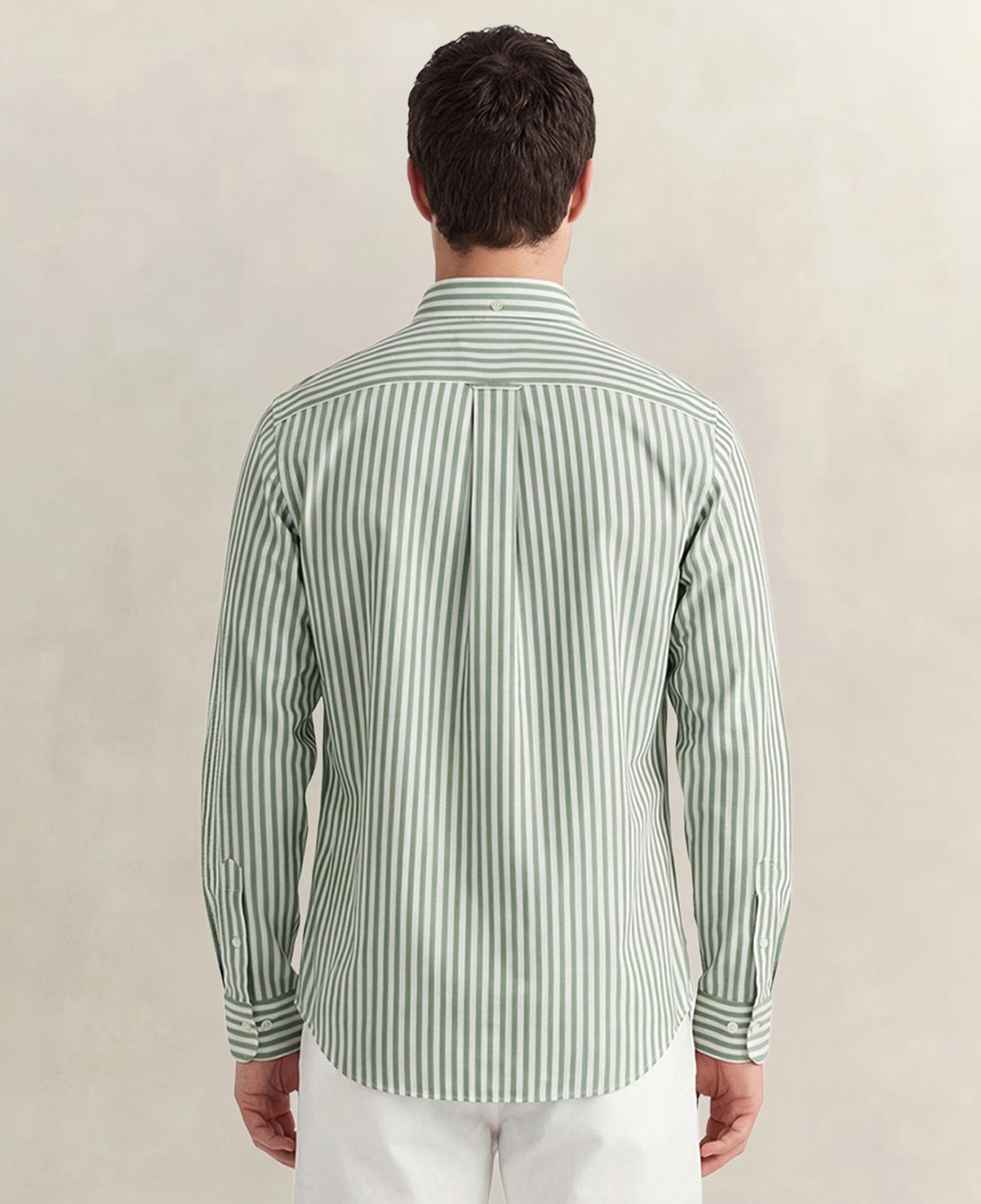 GANT Erkek Yeşil Regular Fit Çizgili Logolu Gömlek