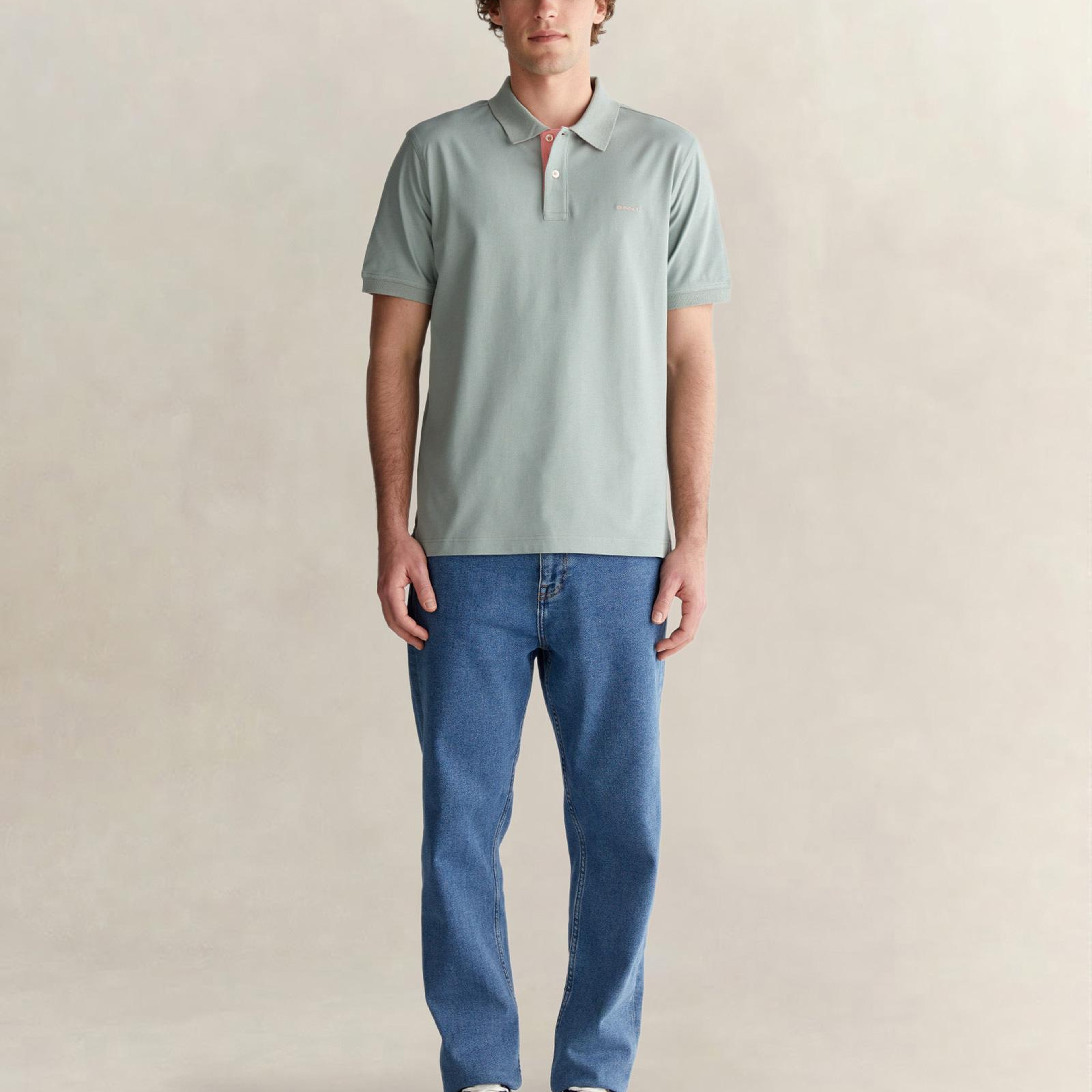 GANT Erkek Yeşil Regular Fit Polo Yaka T-Shirt