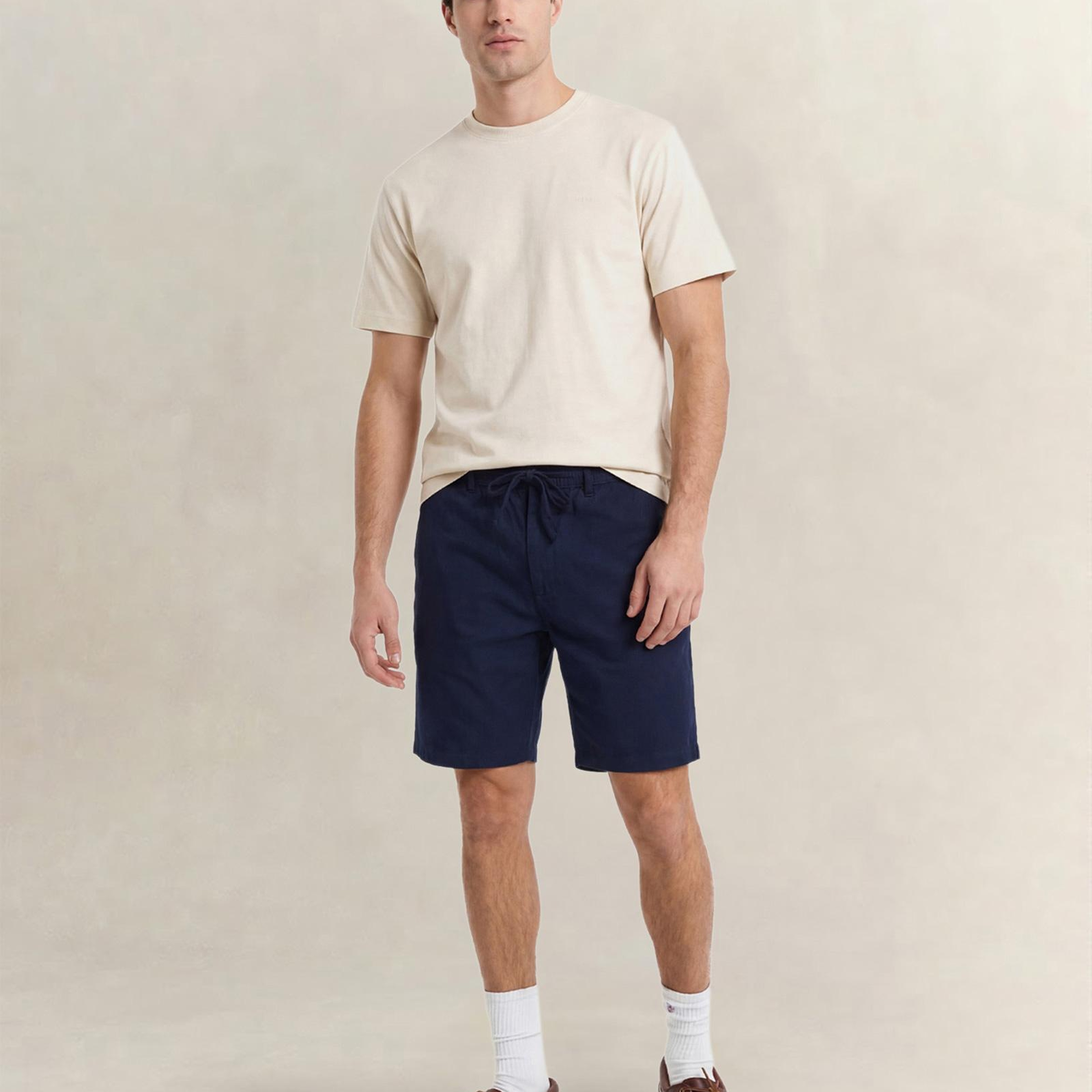 GANT Erkek Krem Bisiklet Yaka Regular Fit T-Shirt