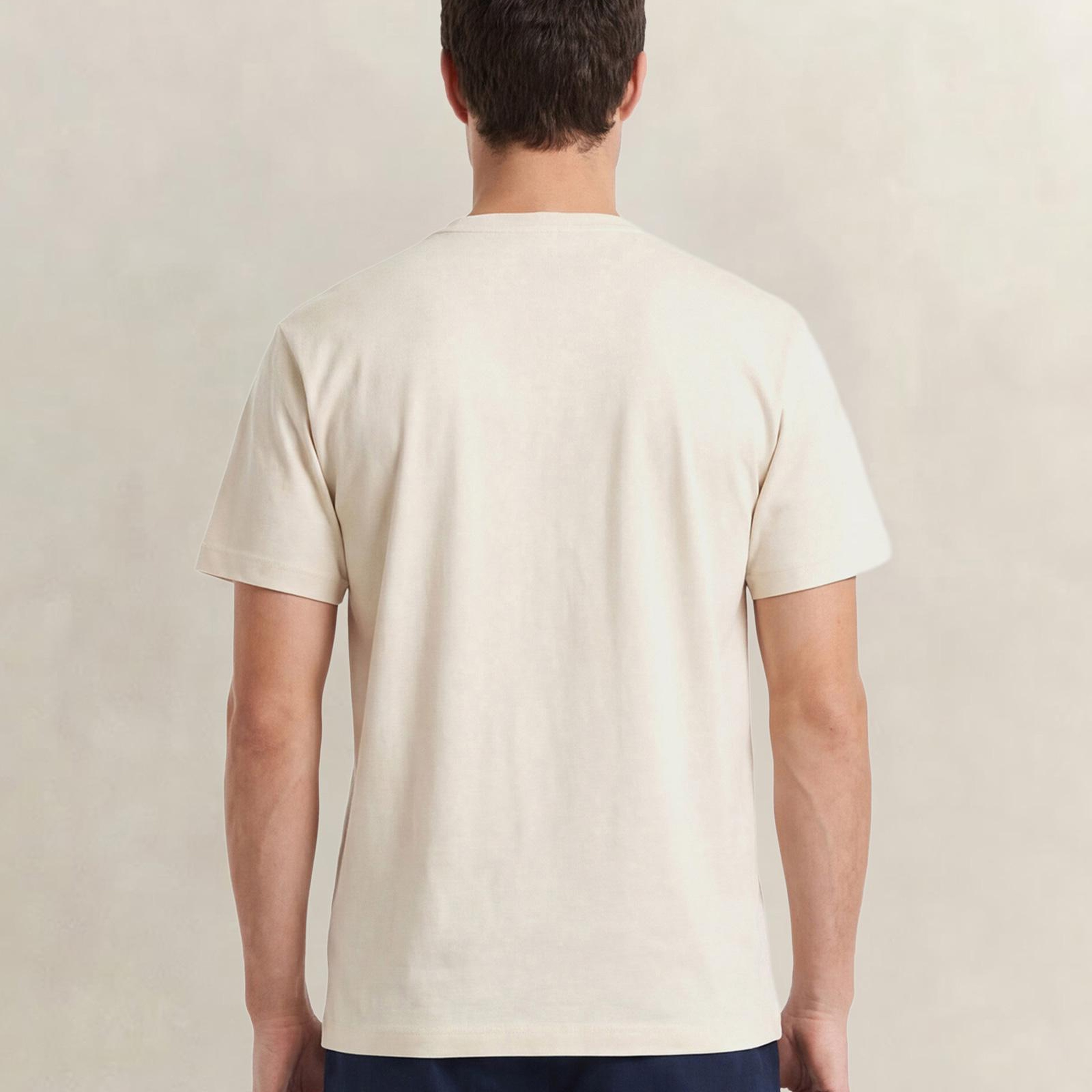 GANT Erkek Krem Bisiklet Yaka Regular Fit T-Shirt