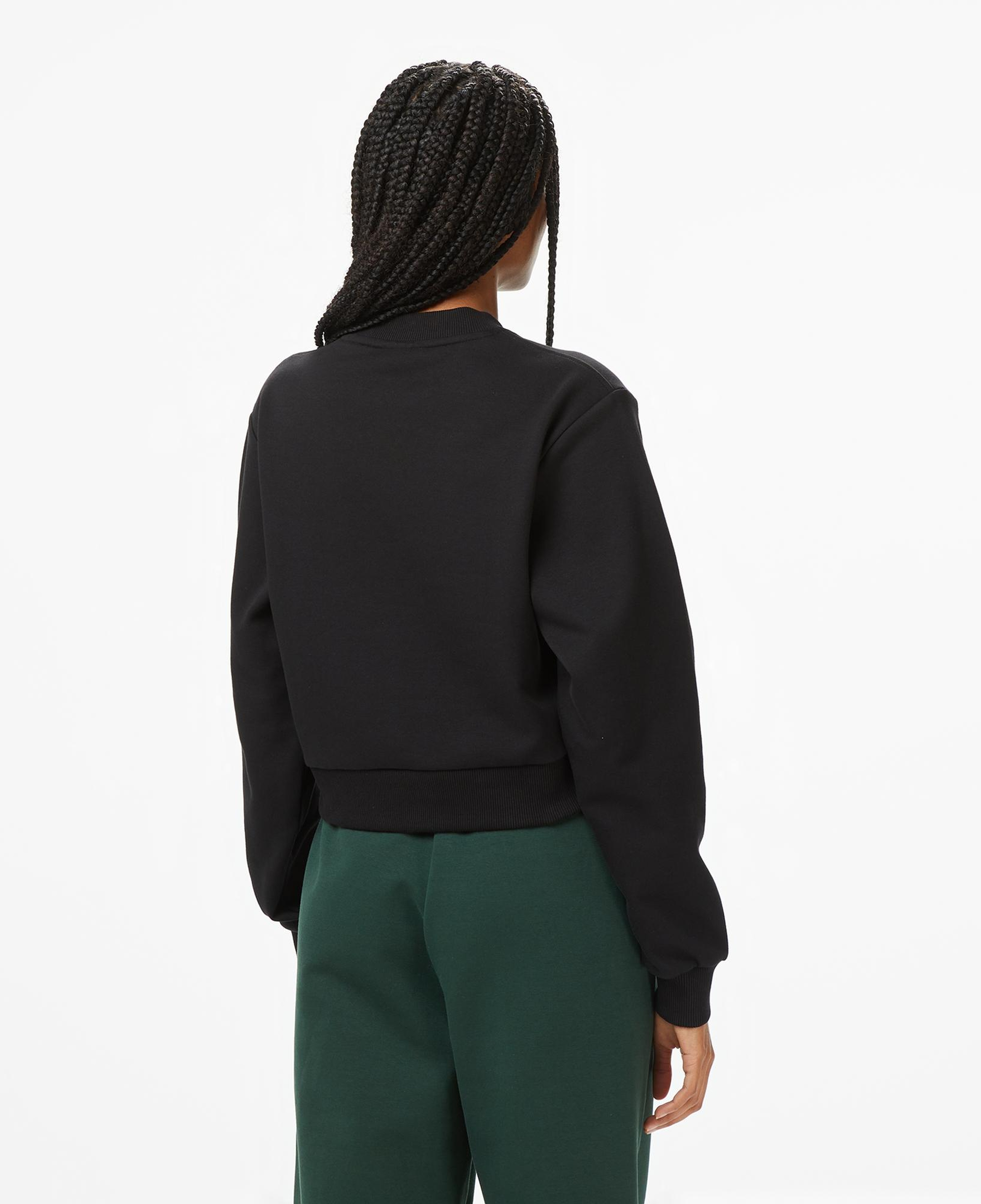 Lacoste x House of SuperStep Bisiklet Yaka Kadın Siyah Sweatshirt