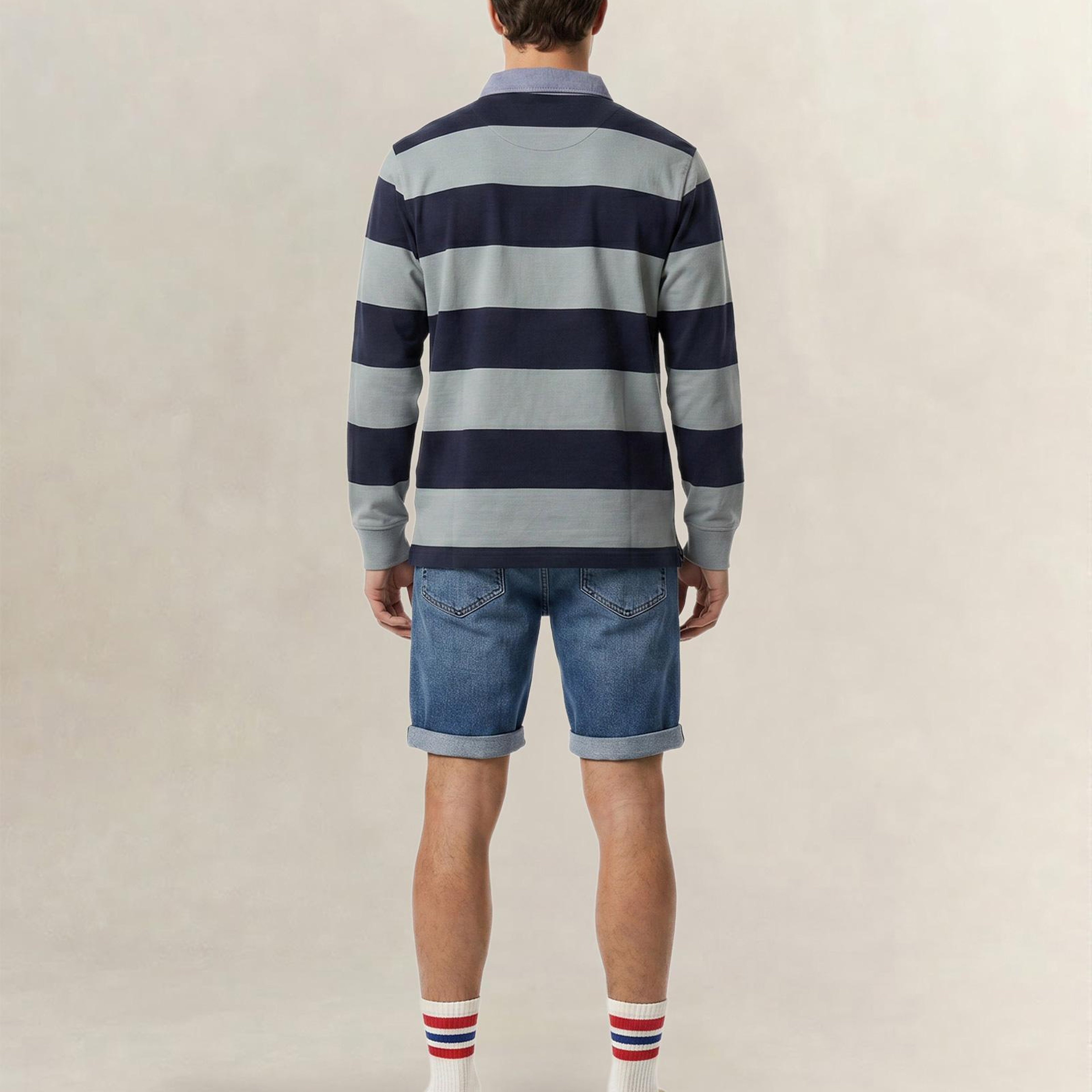 GANT Erkek Yeşil Regular Fit Çizgili Logolu Polo Yaka Rugby T-Shirt