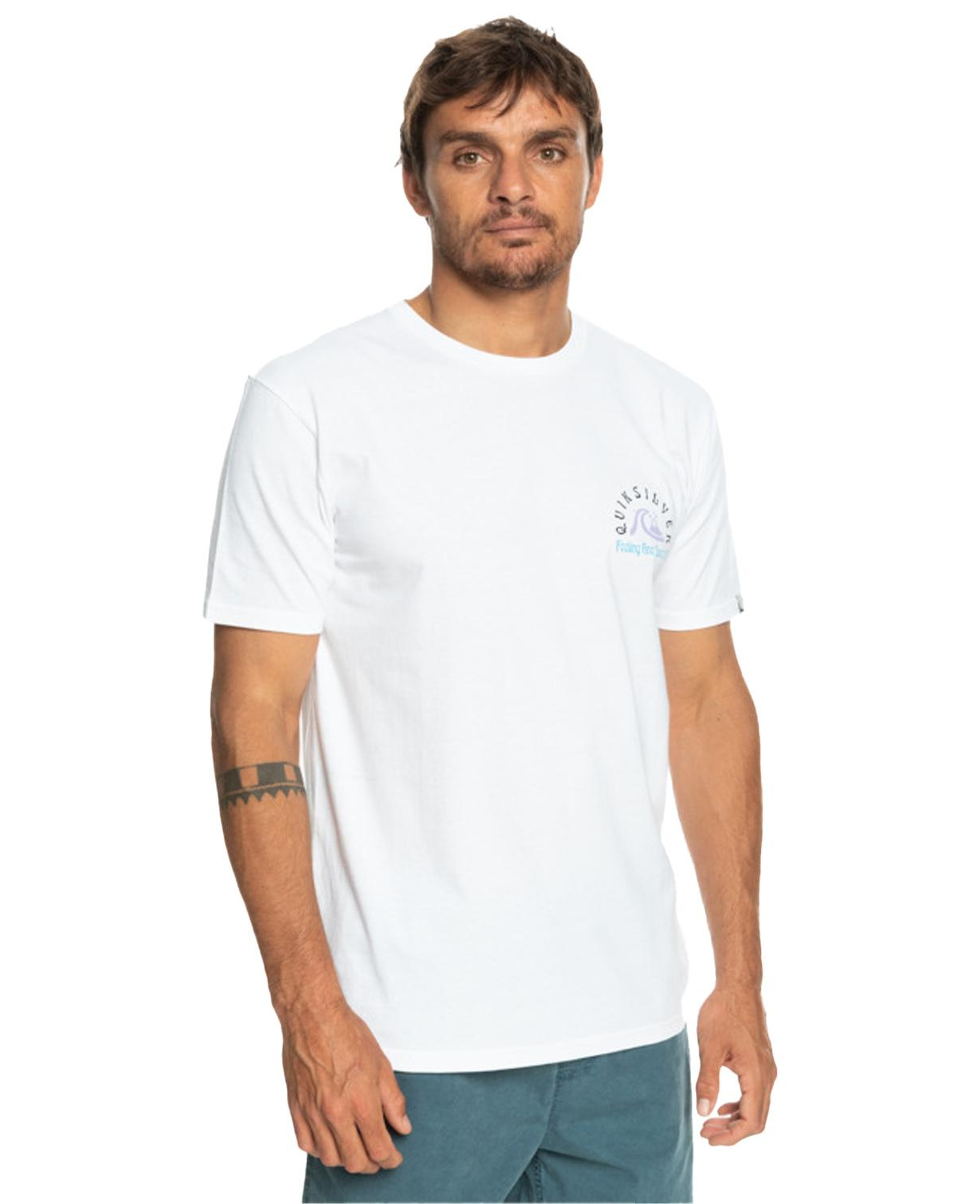 Quiksilver Originalbarrel Erkek Beyaz Tişört