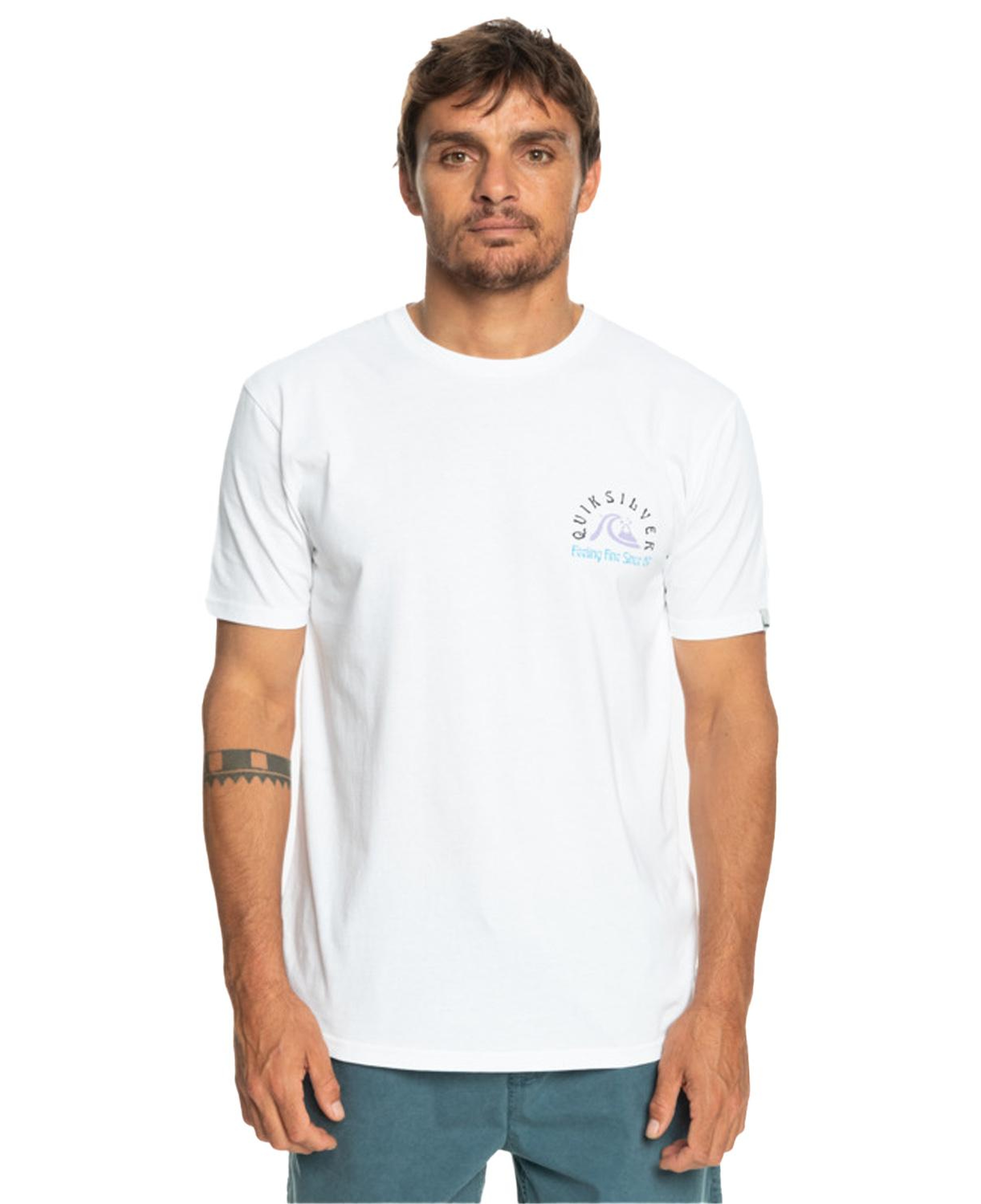 Quiksilver Originalbarrel Erkek Beyaz Tişört