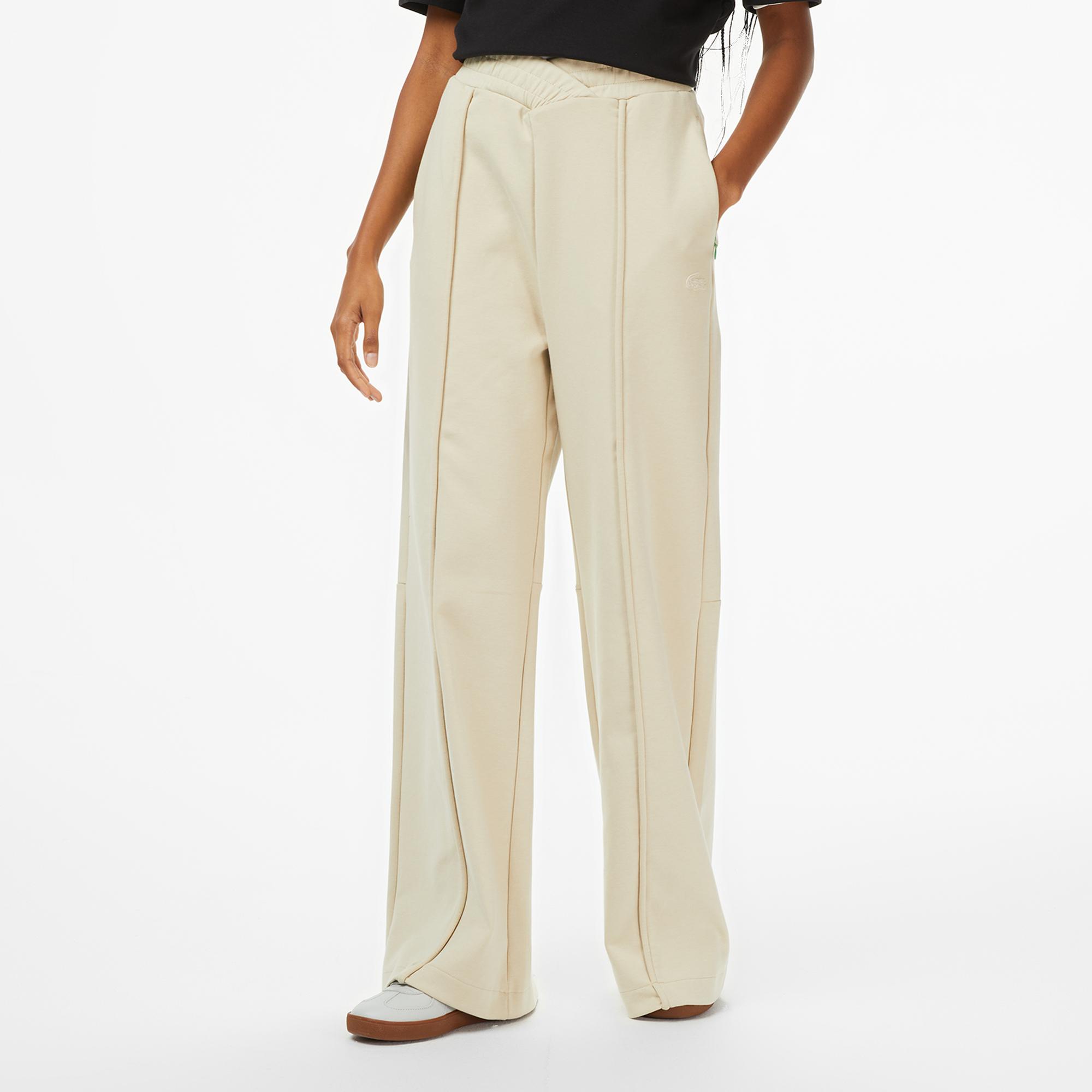 Lacoste x House of SuperStep Relaxed Fit Kadın Bej Eşofman Altı