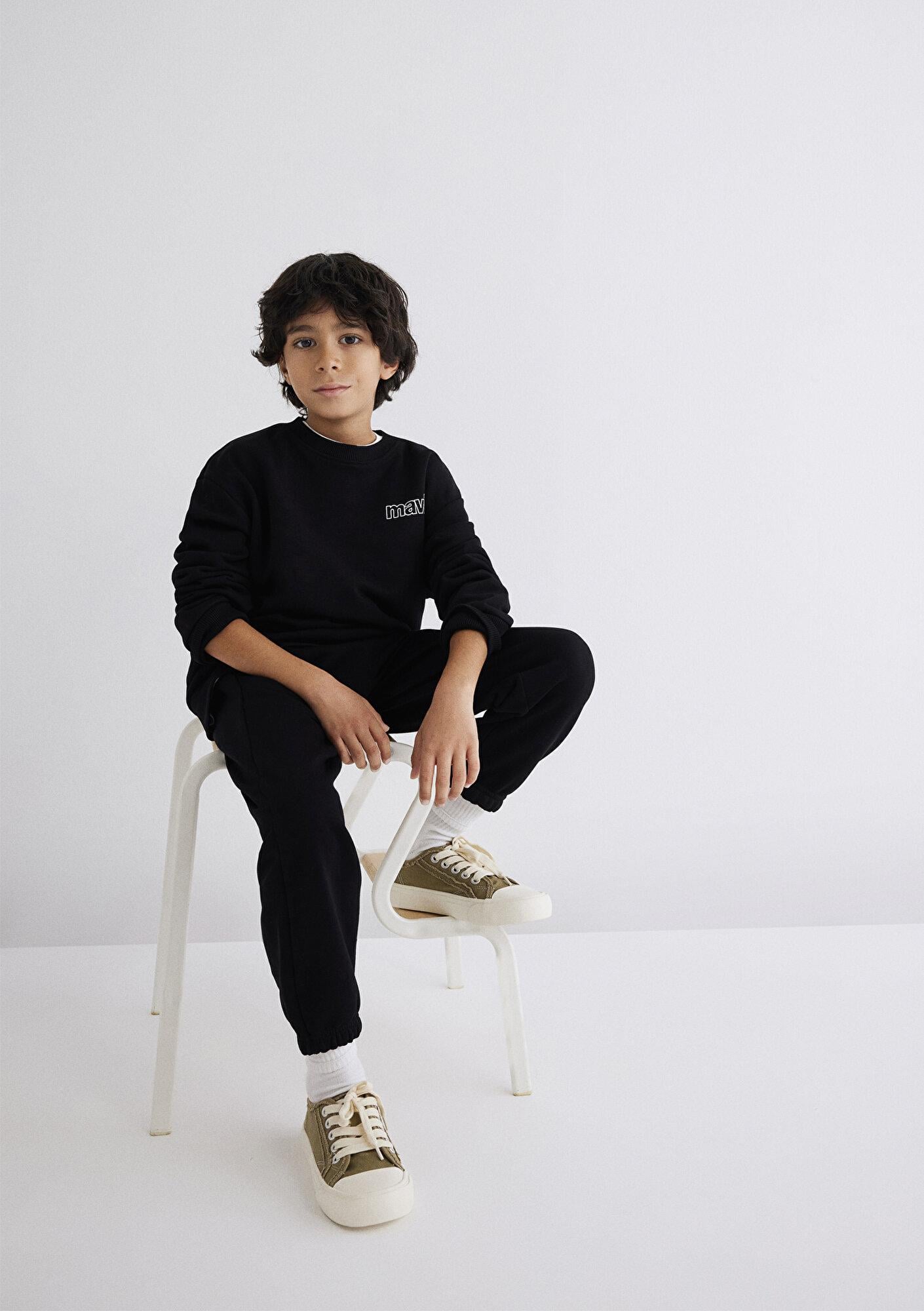 Mavi Mavi Logo Baskılı Siyah Sweatshirt 6S10034-900