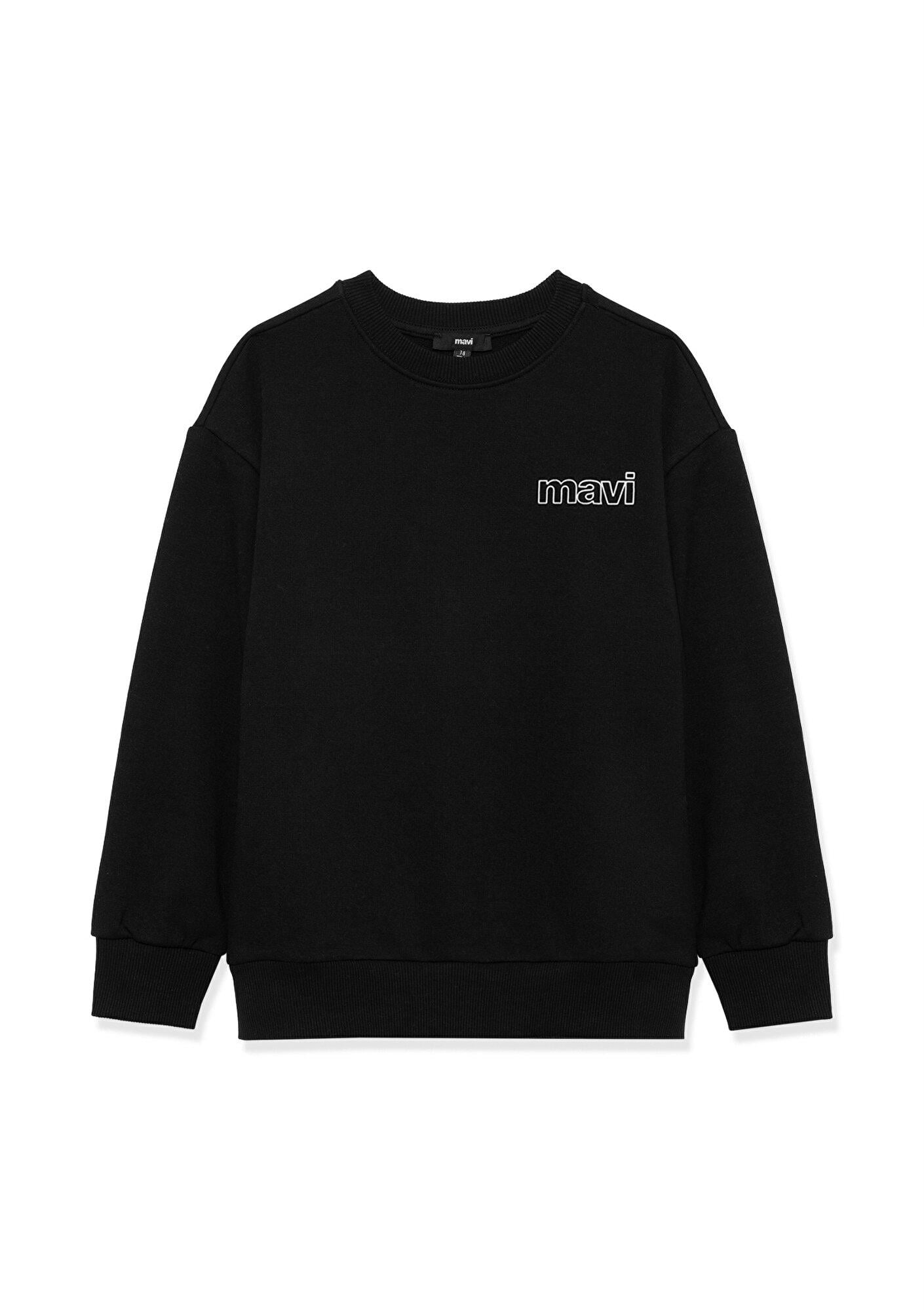 Mavi Mavi Logo Baskılı Siyah Sweatshirt 6S10034-900