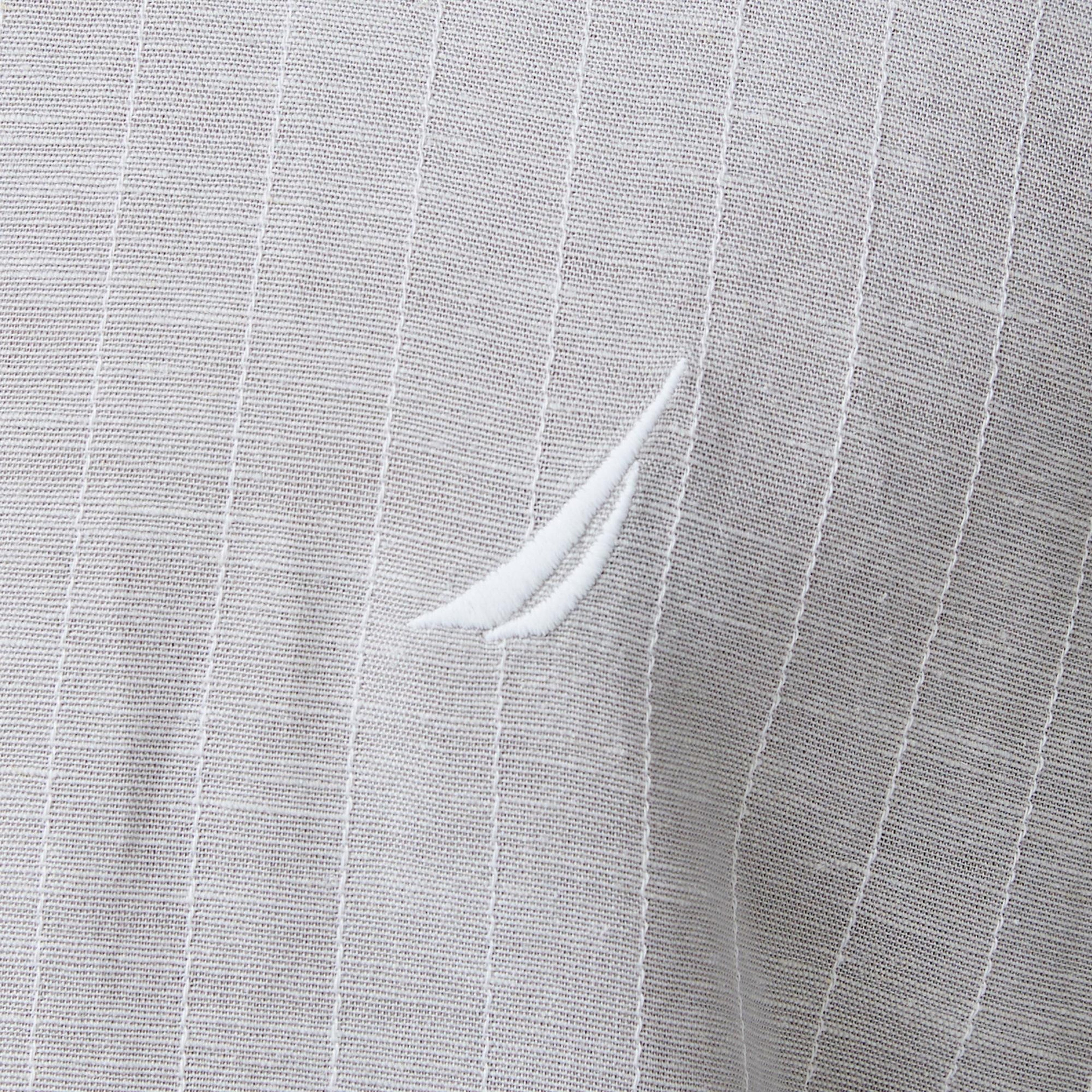Nautica Erkek Gri Classic Fit Çizgili Gömlek