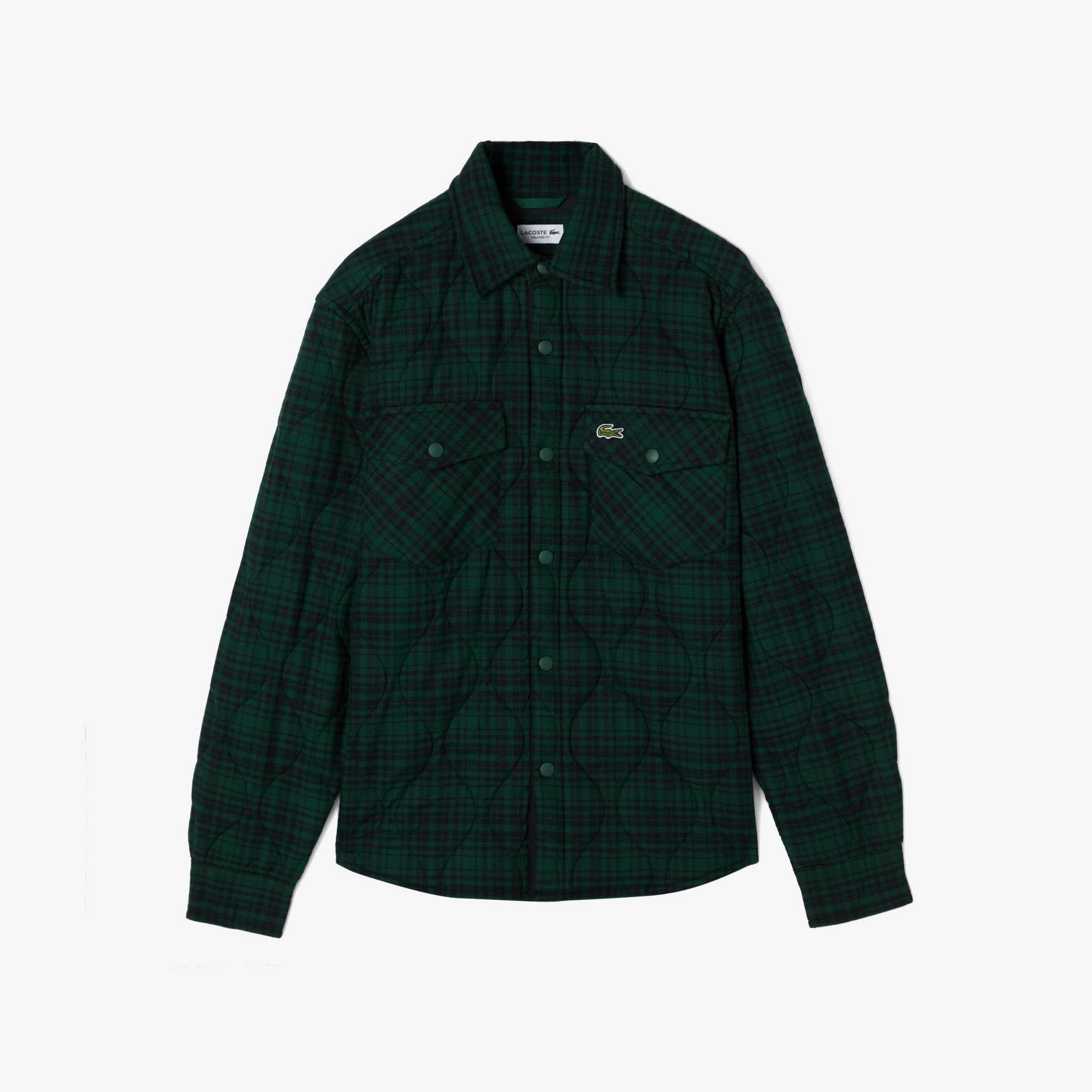 Erkek Relaxed Fit Kareli Yeşil Dış Gömlek