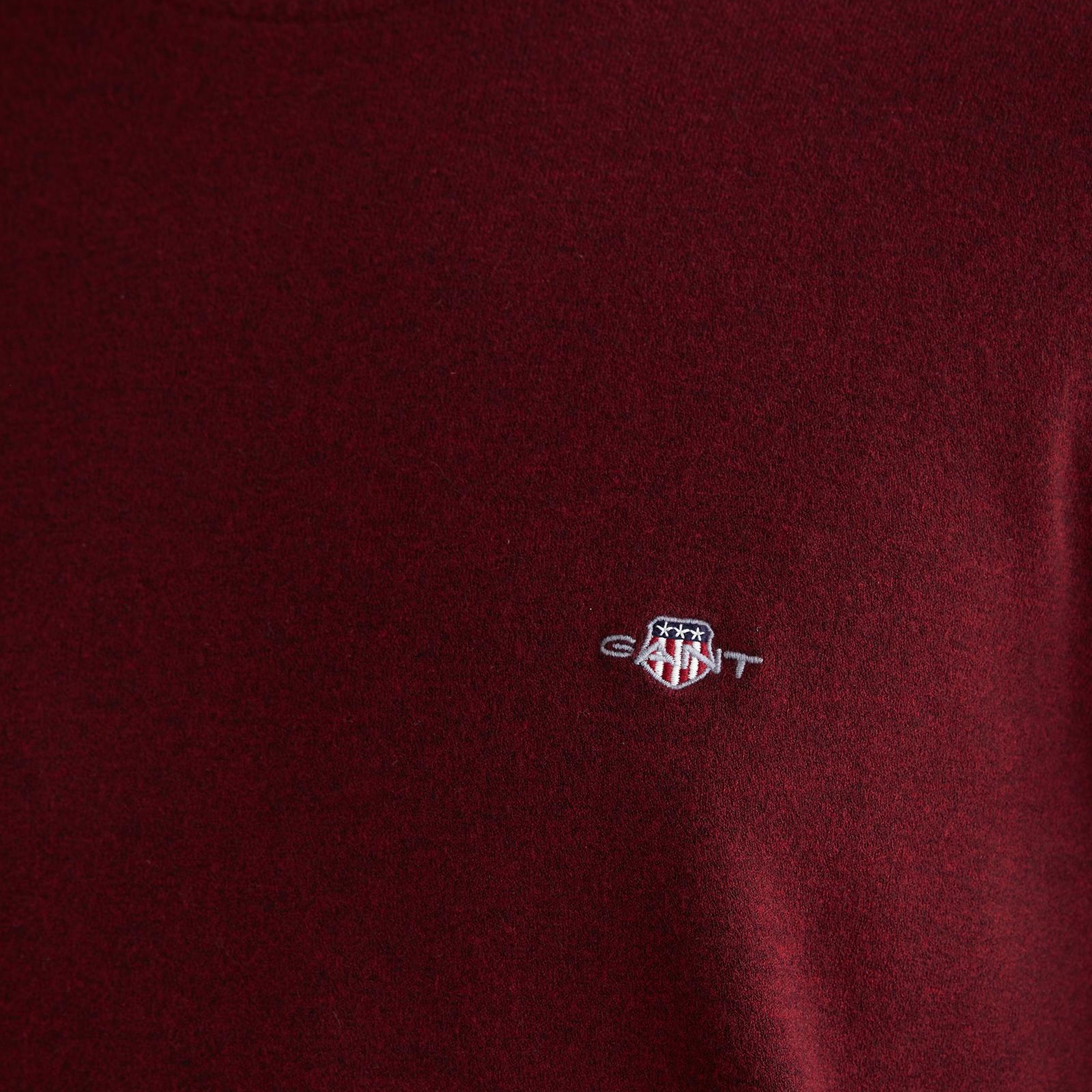 GANT Erkek Bordo Standart Fit Bisiklet Yaka Triko