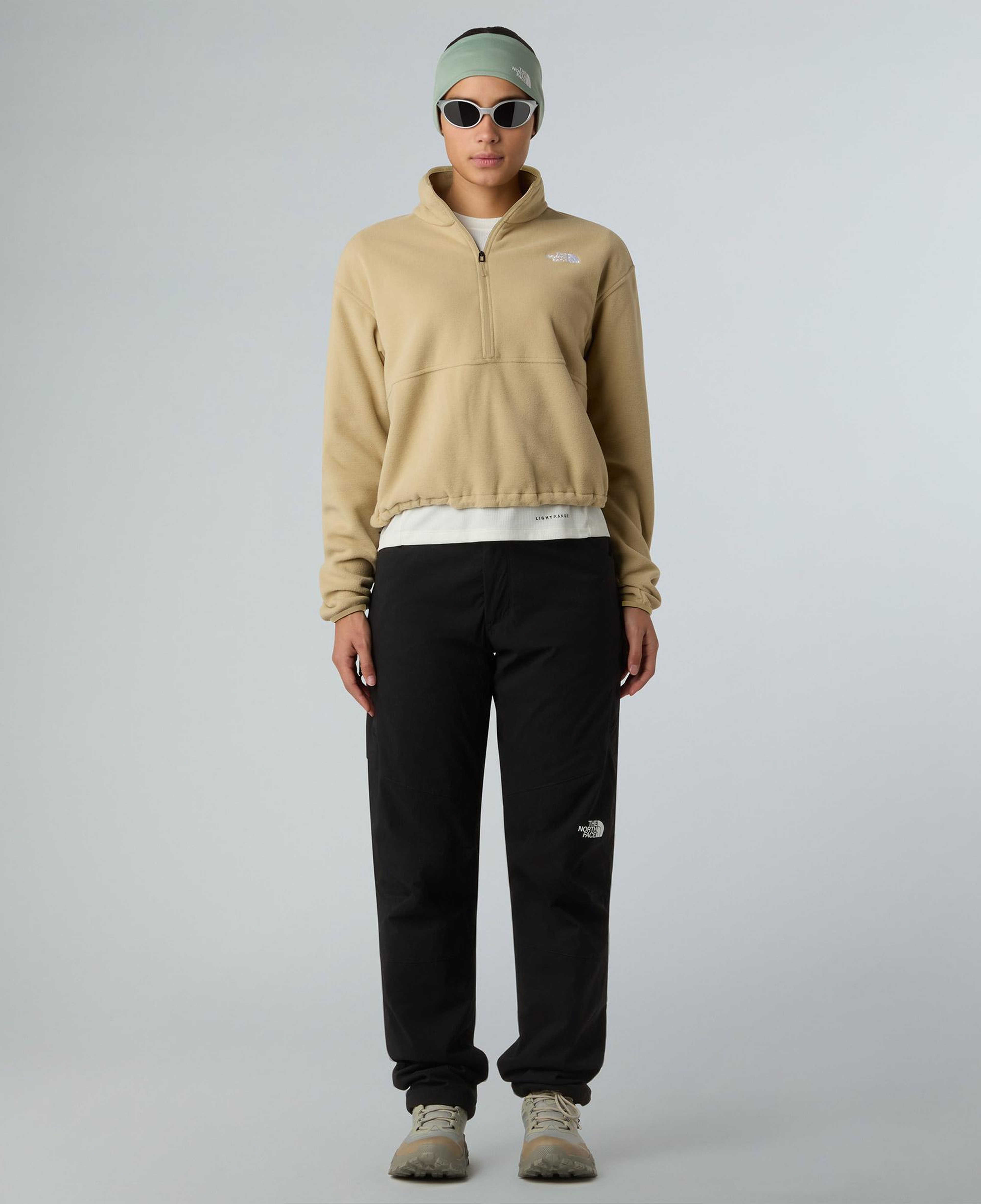 The North Face Glacier Fleece 1/2 Zip Short Kadın Krem Outdoor Polar