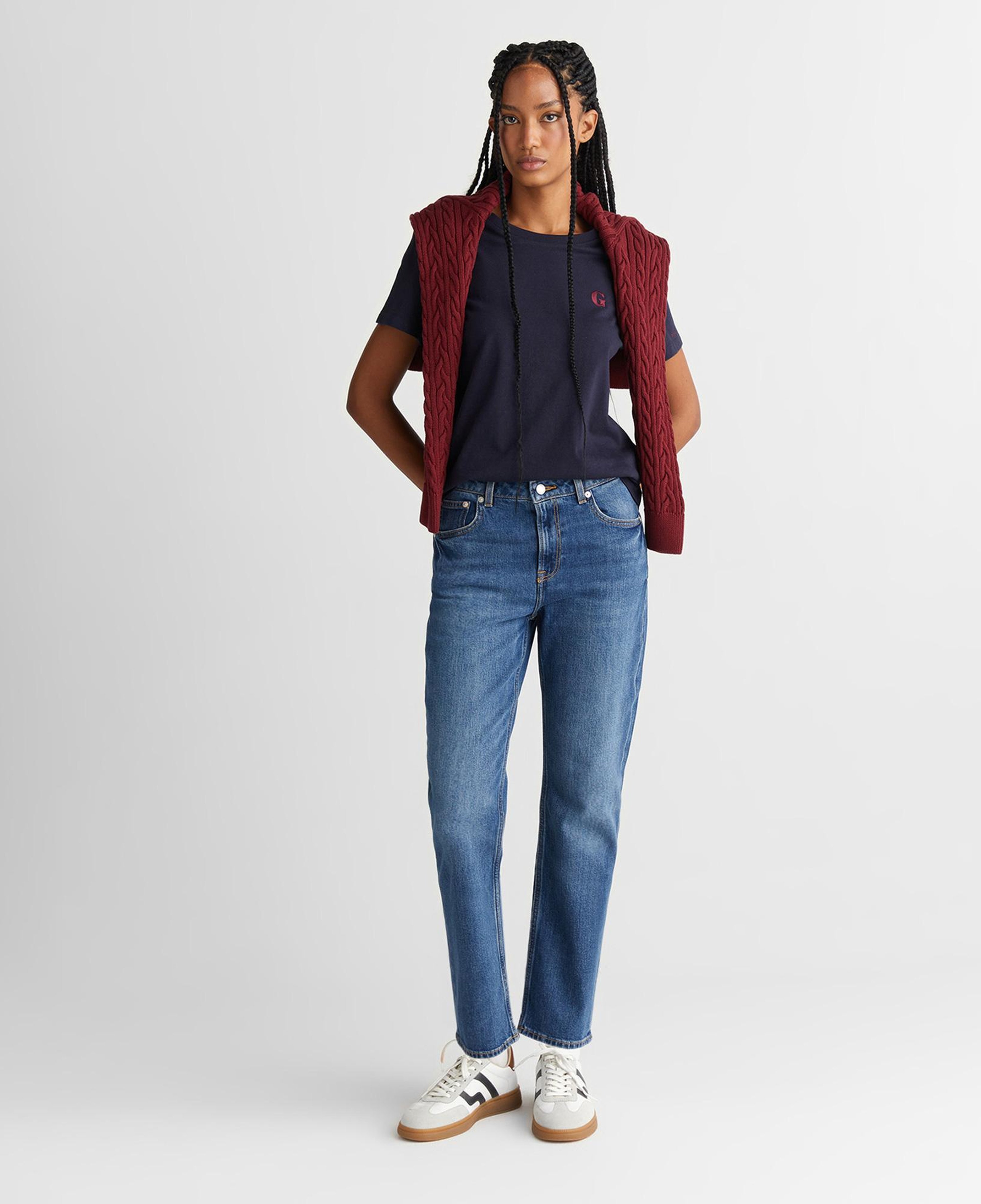 GANT Kadın Mavi Straight Fit Jean Pantolon