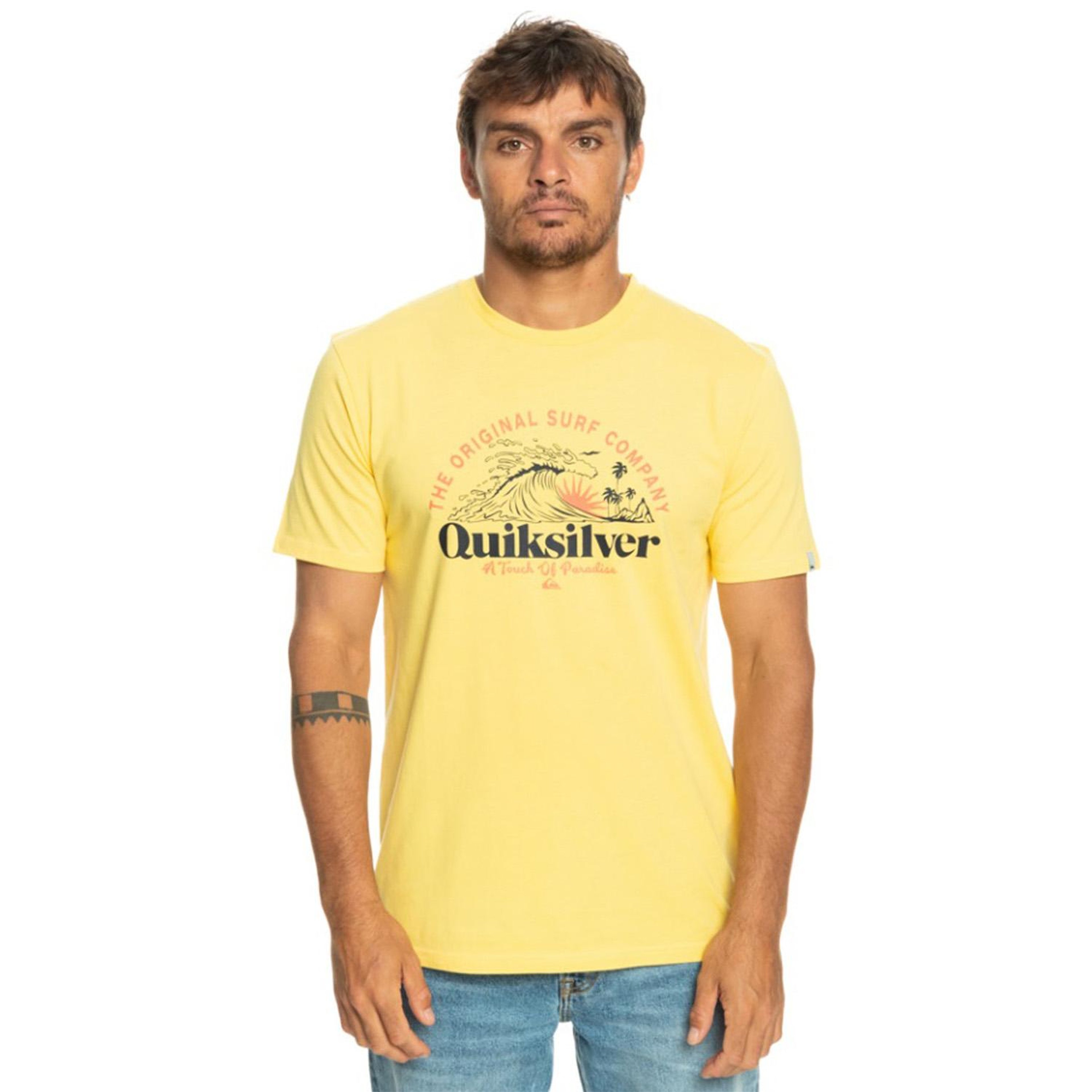Quiksilver Sunsetwave Erkek Sarı Tişört
