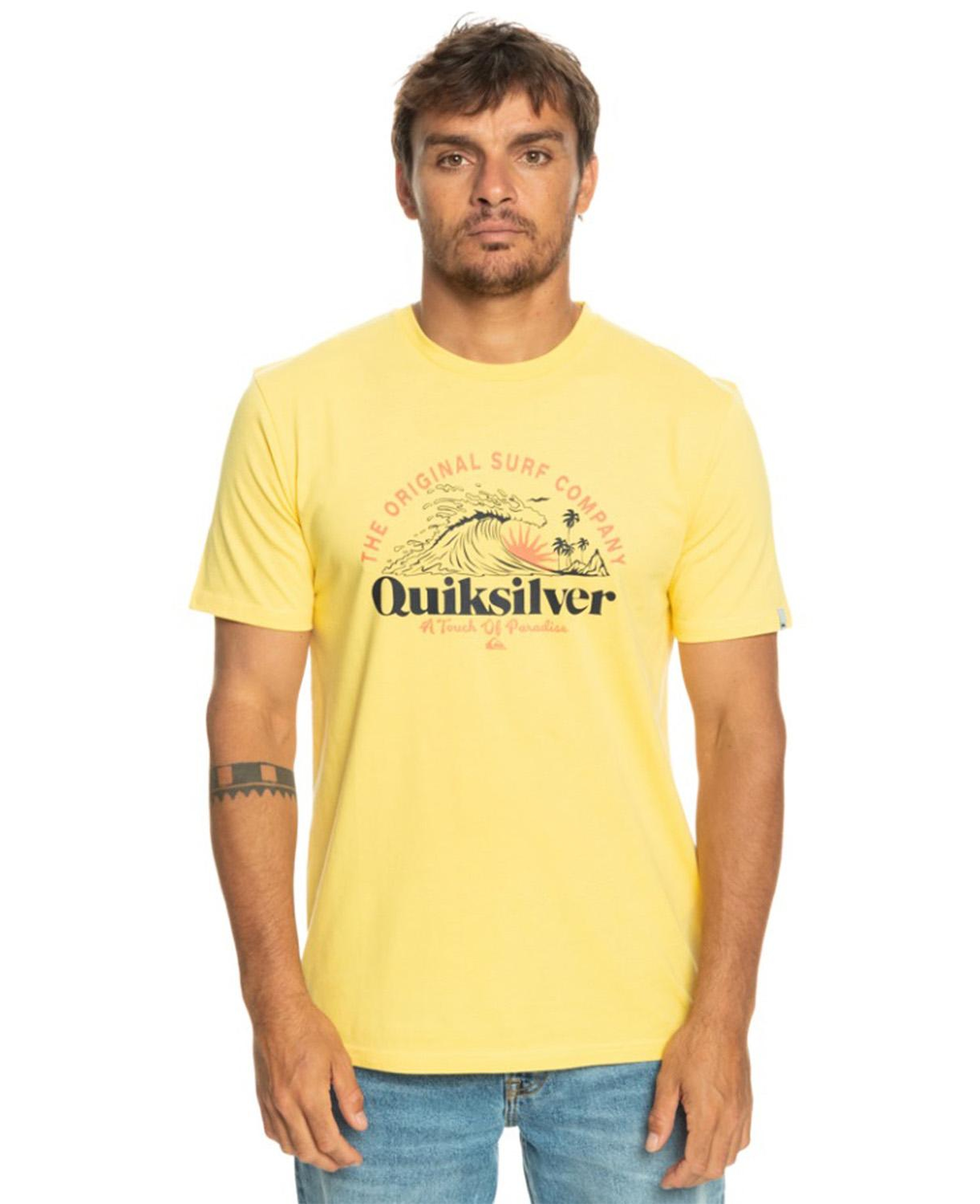 Quiksilver Sunsetwave Erkek Sarı Tişört