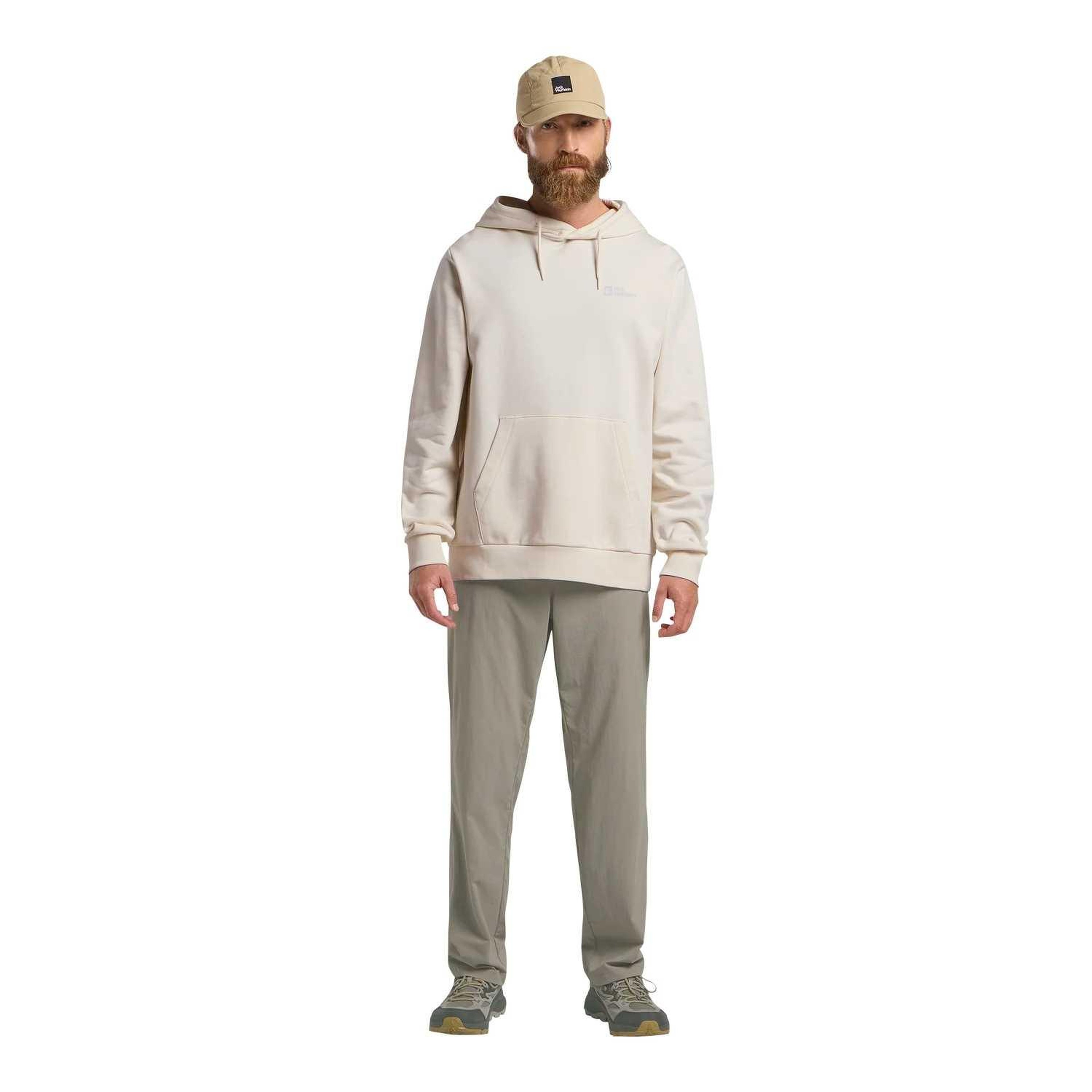 Jack Wolfskin Essential Hoodie Erkek Beyaz Sweat