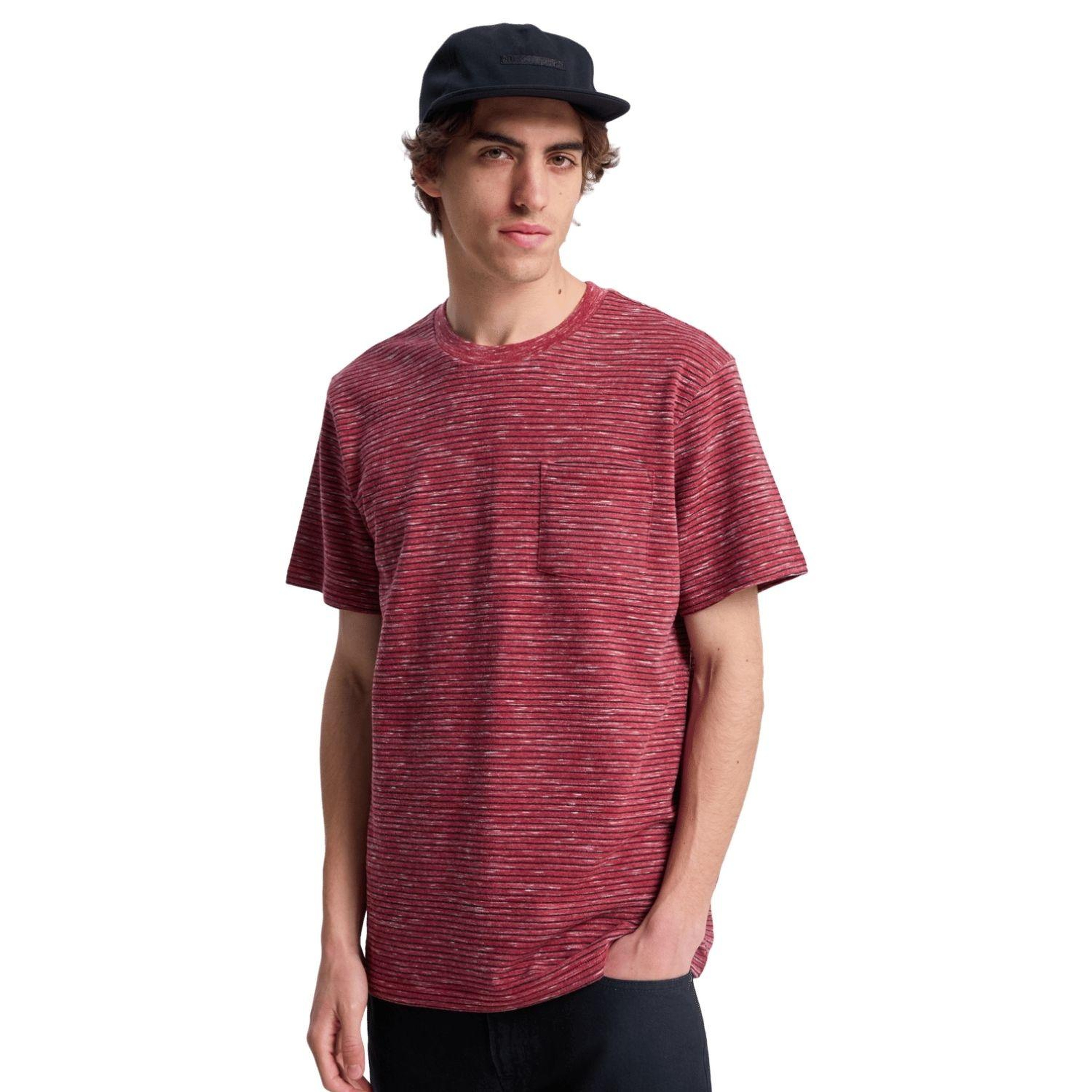 Quiksilver Lopaz Striped Erkek Kırmızı Tişört