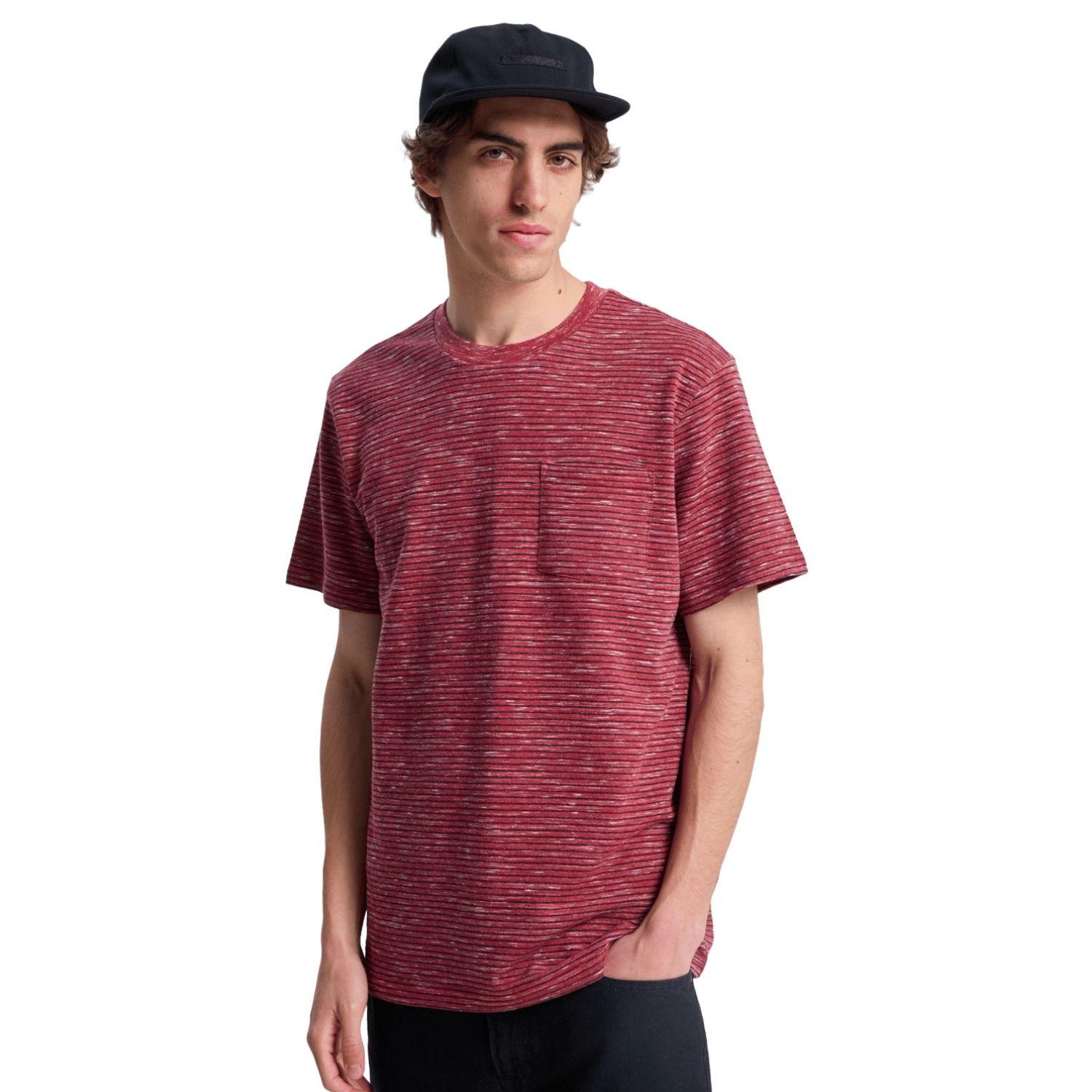 Quiksilver Lopaz Striped Erkek Kırmızı Tişört