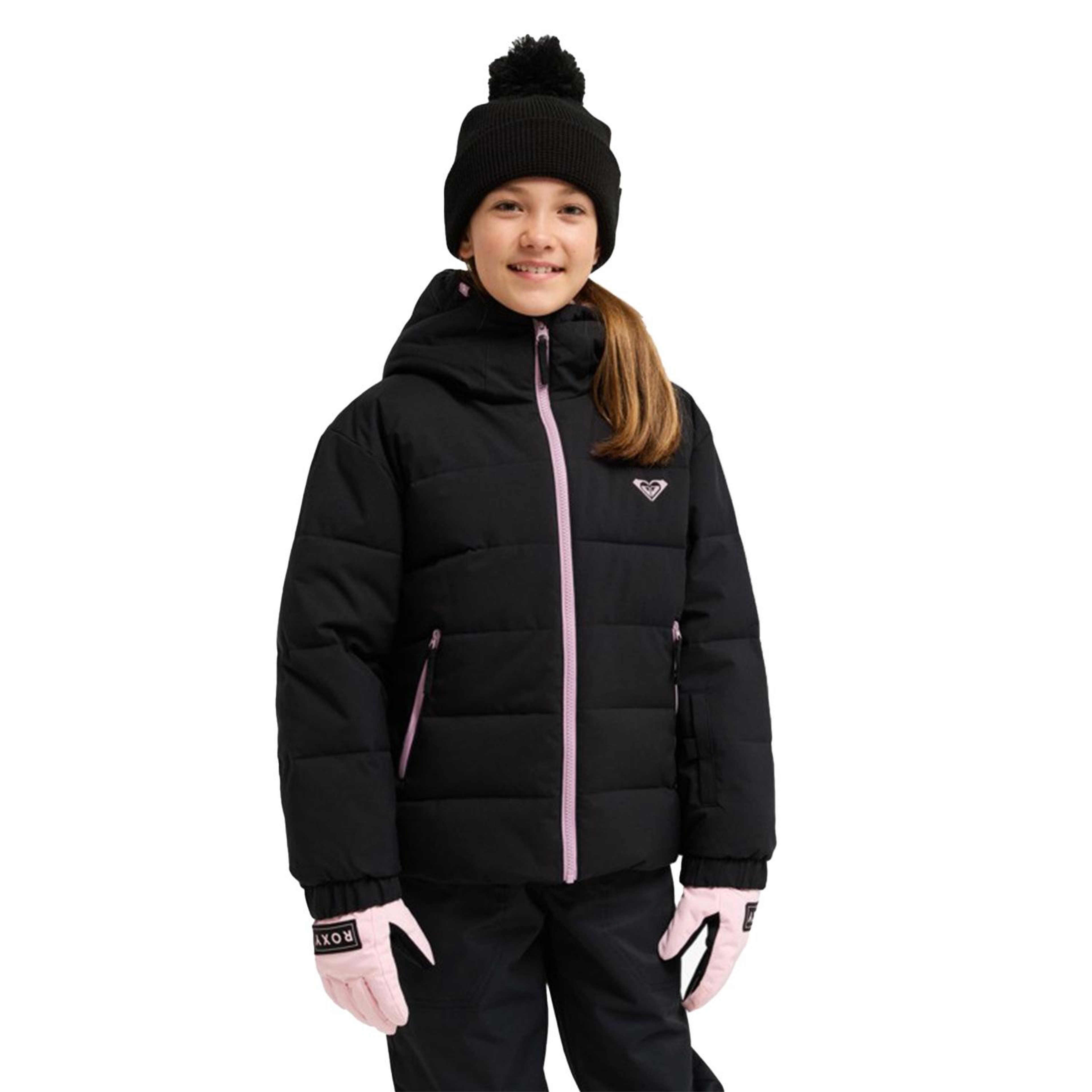 Roxy Snowyhill Puffy Kız Çocuk Siyah Snowboard Ceketi