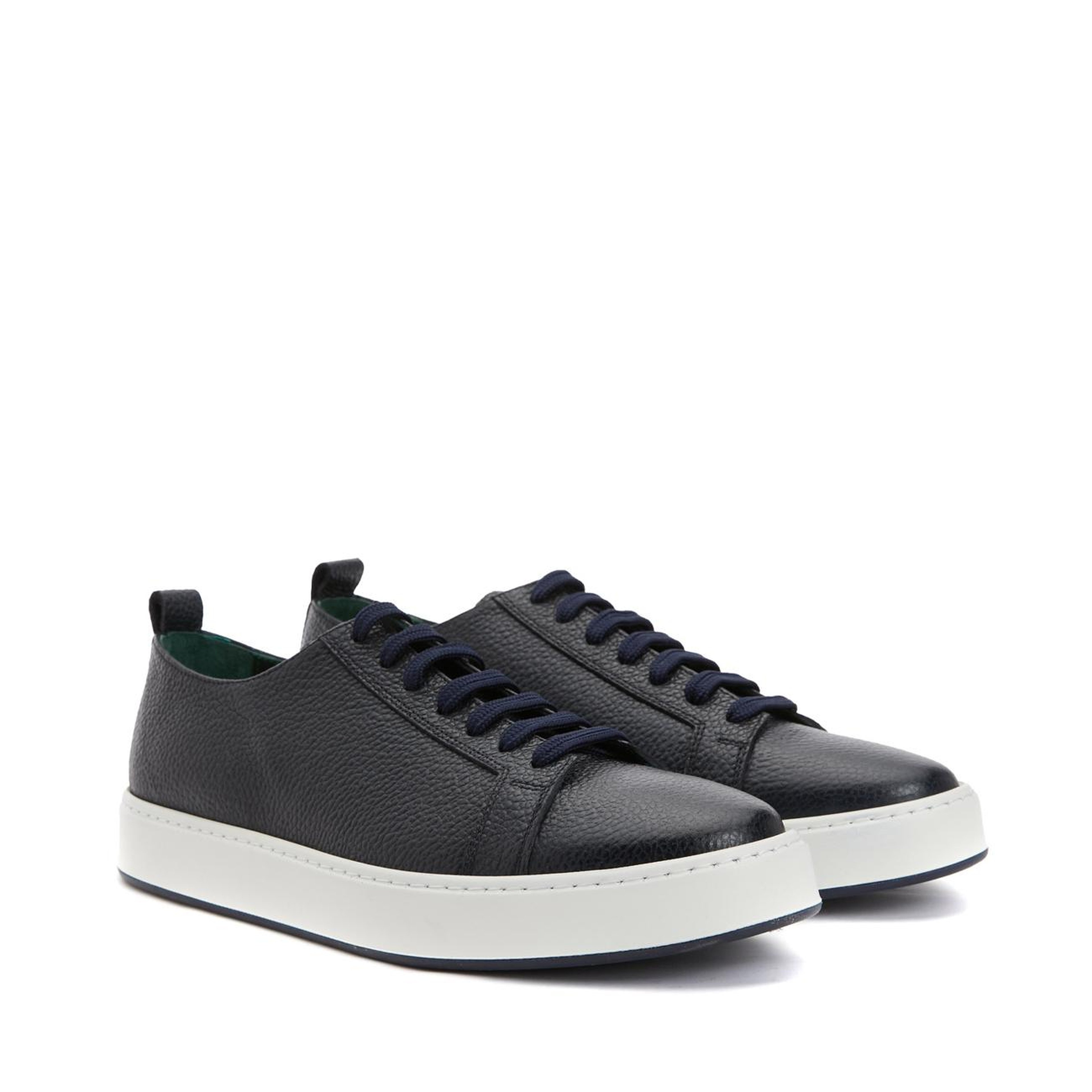 George Hogg Erkek Koyu Lacivert Desenli Deri Sneaker