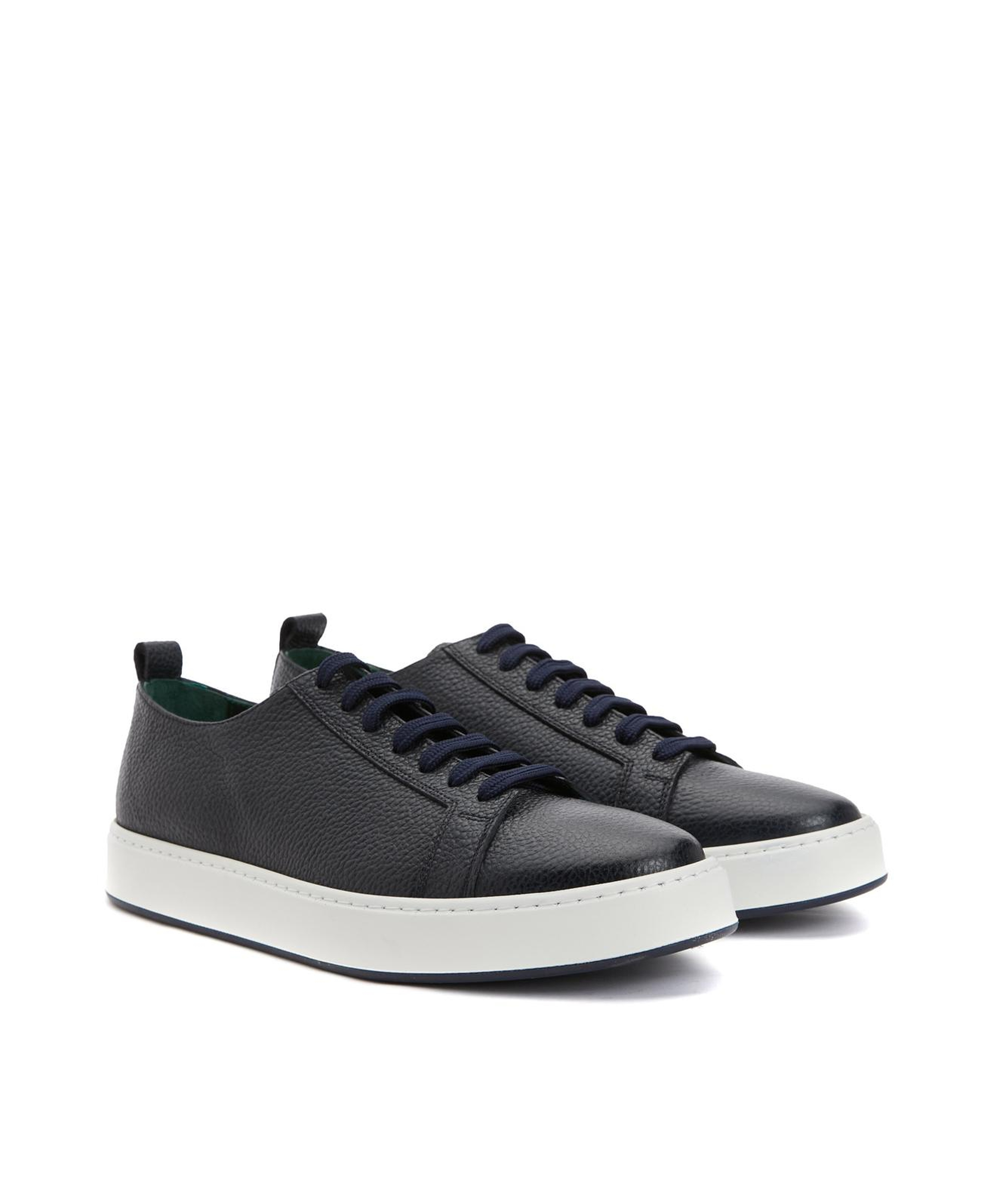 George Hogg Erkek Koyu Lacivert Desenli Deri Sneaker