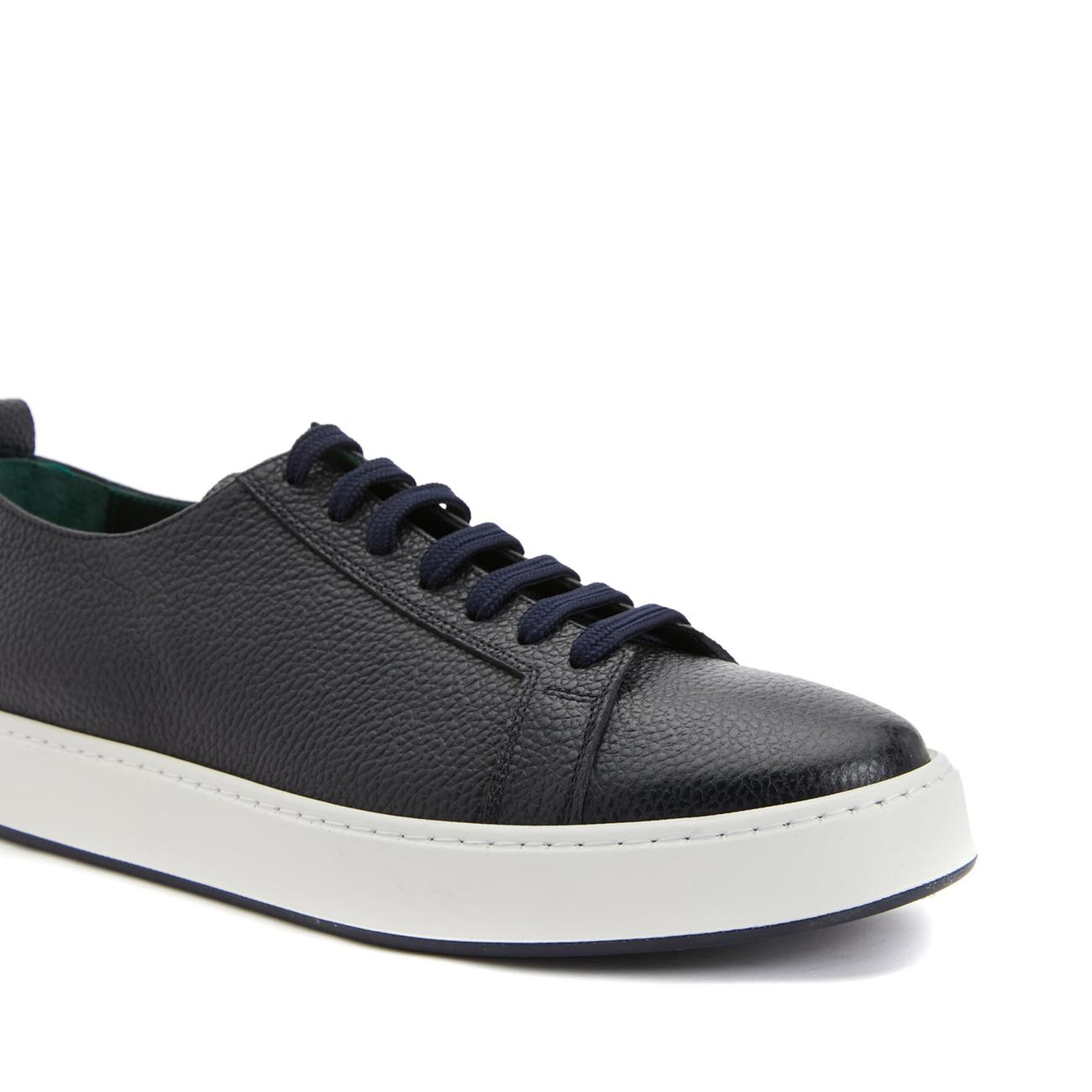 George Hogg Erkek Koyu Lacivert Desenli Deri Sneaker